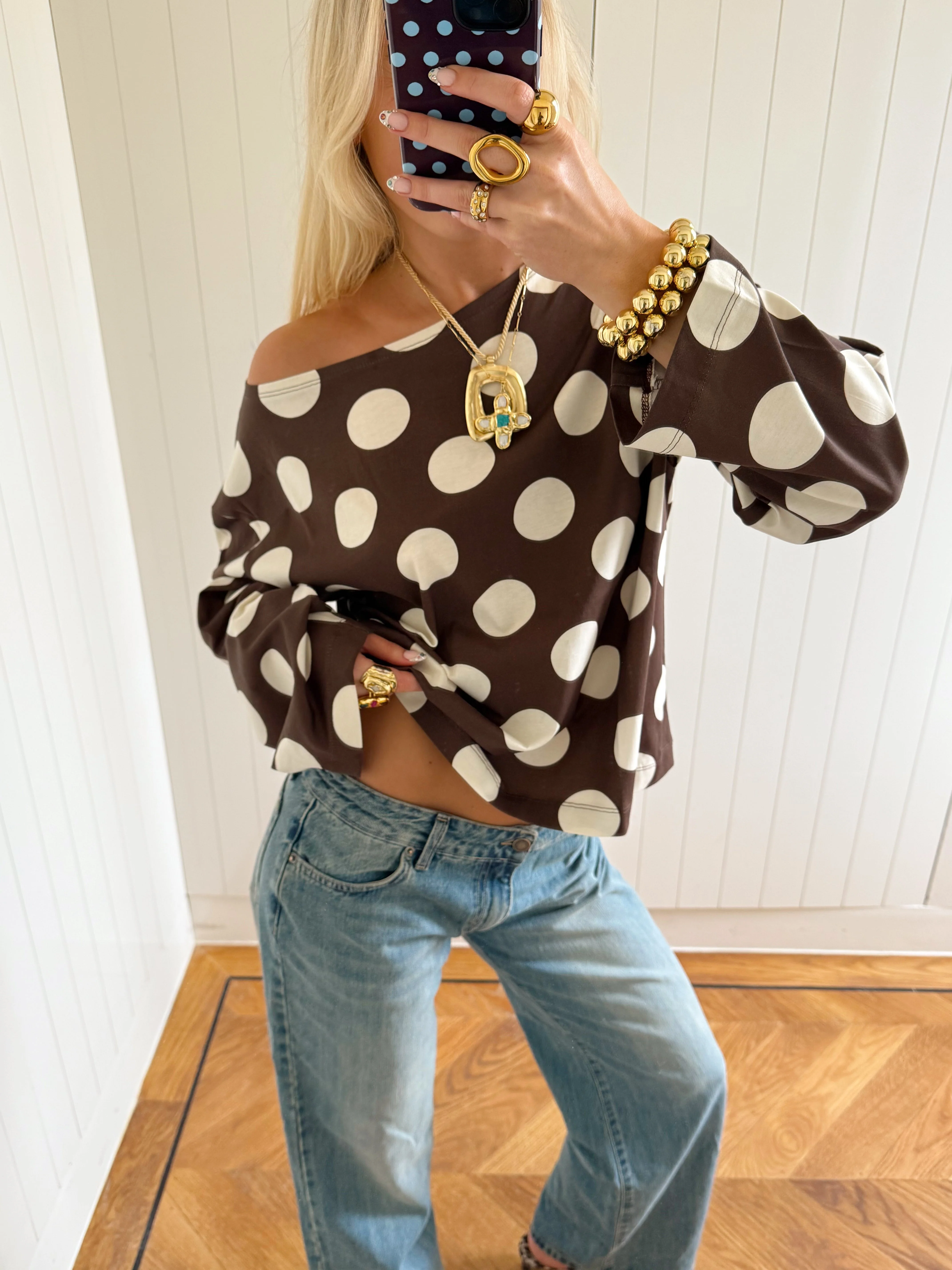 Scandivv blouse with polka dots - Brown/off white 11 Scandivv blouse with polka dots - Brown/off white