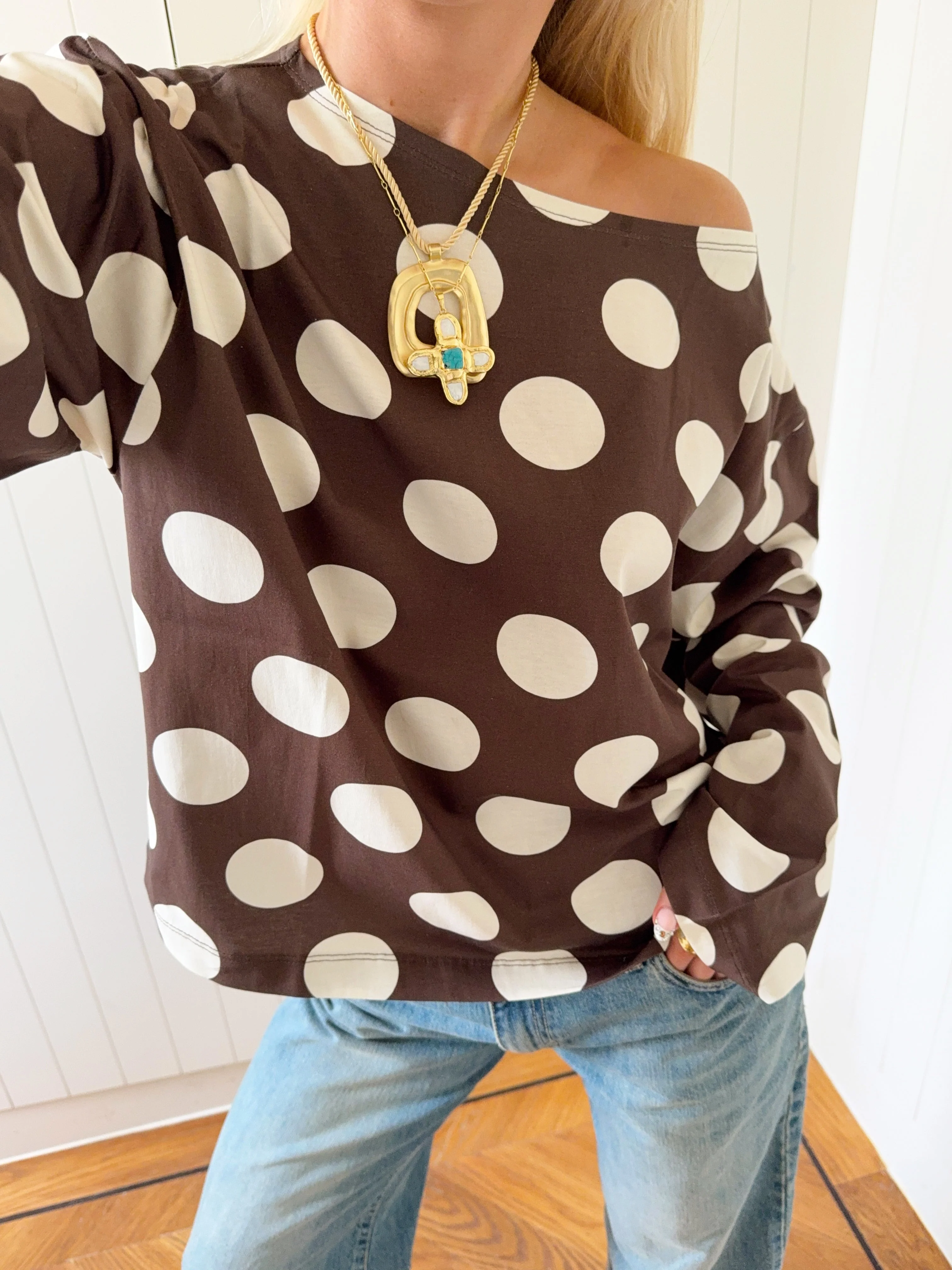 Scandivv blouse with polka dots - Brown/off white 5 Scandivv blouse with polka dots - Brown/off white
