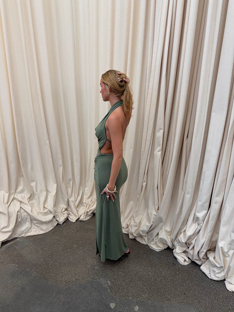 Annlise maxi dress with tie detail - Sage green 8 Annlise maxi dress with tie detail - Sage green