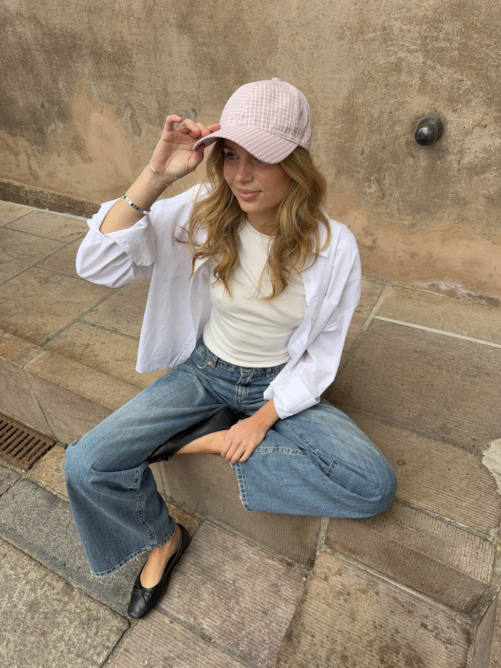 Feline cap with checkers - Light pink/white 11 Feline cap with checkers - Light pink/white