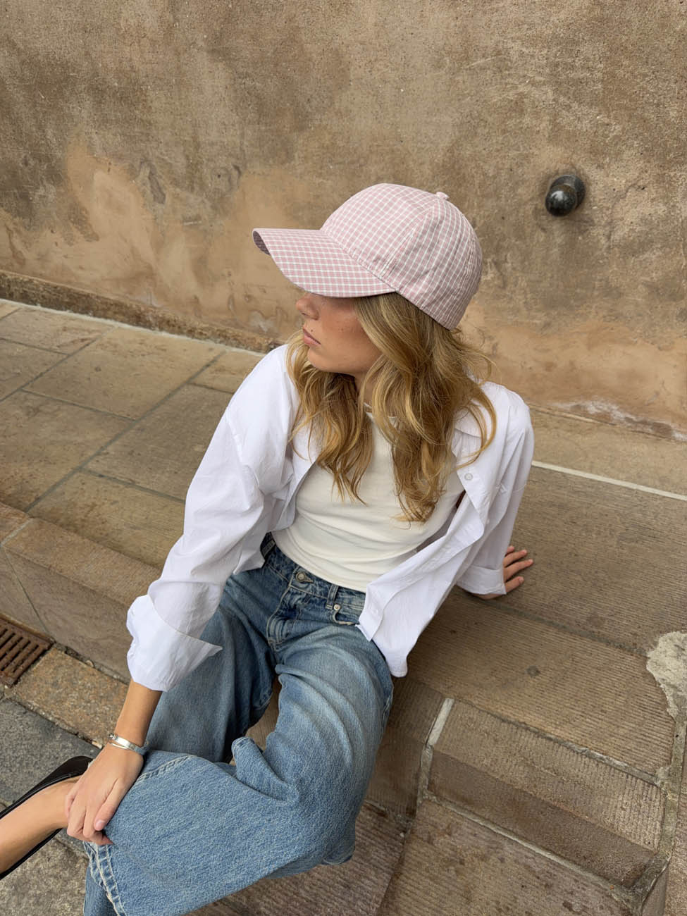 Feline cap with checkers - Light pink/white 12 Feline cap with checkers - Light pink/white