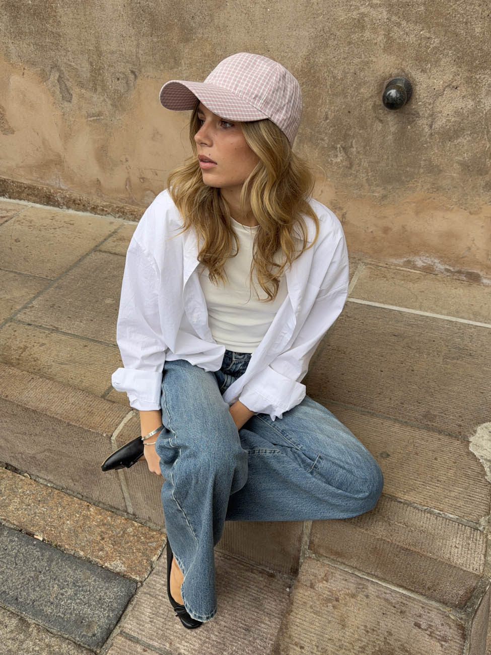 Feline cap with checkers - Light pink/white 9 Feline cap with checkers - Light pink/white