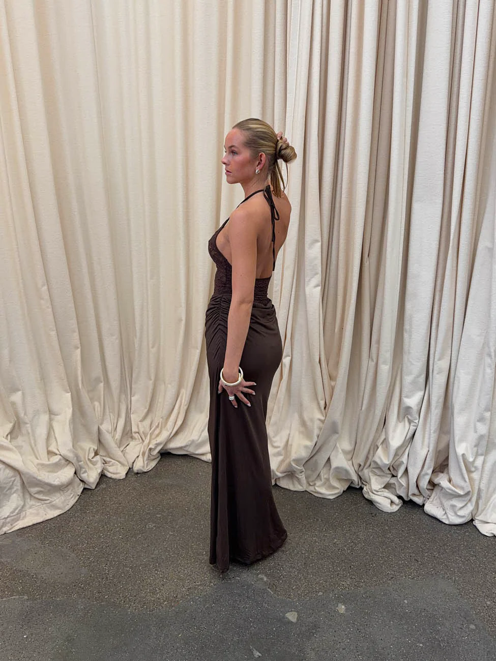 Camillene dress with lace - Brown 11 Camillene dress with lace - Brown
