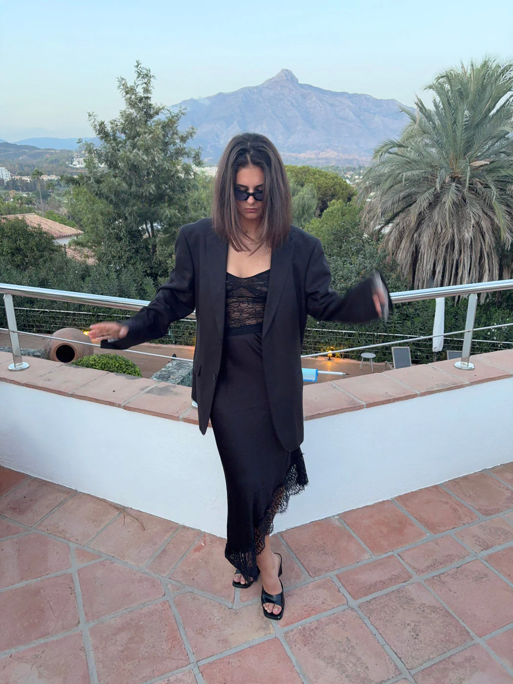 Fima satin skirt with lace - Black 6 Fima satin skirt with lace - Black