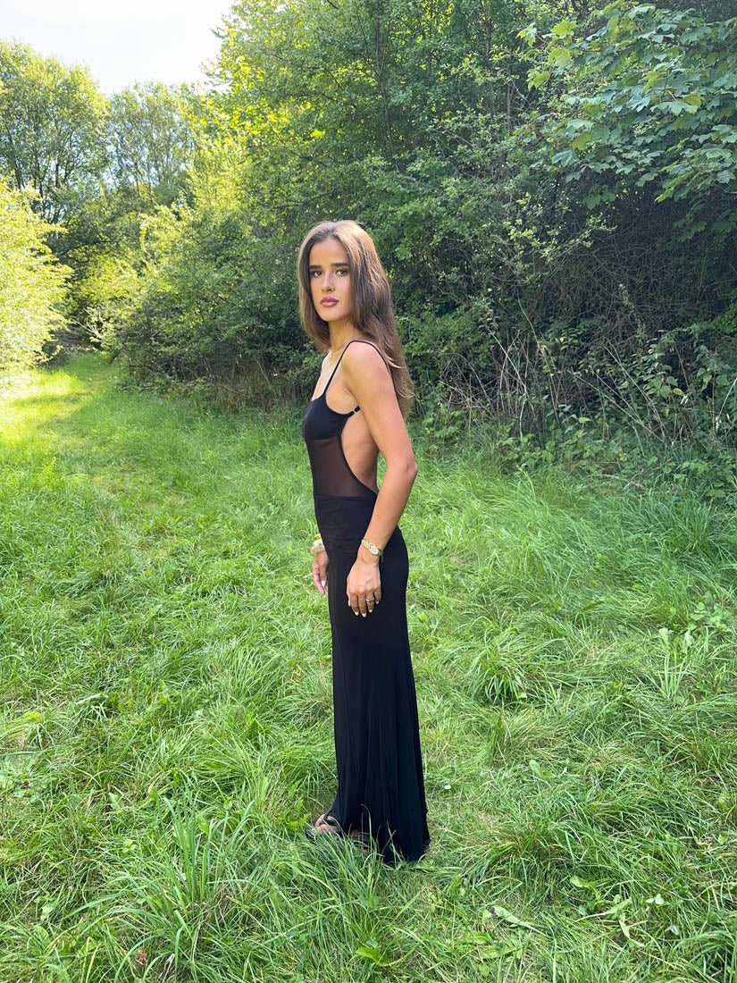 Glora maxi dress with open back – Black 10 Glora maxi dress with open back – Black