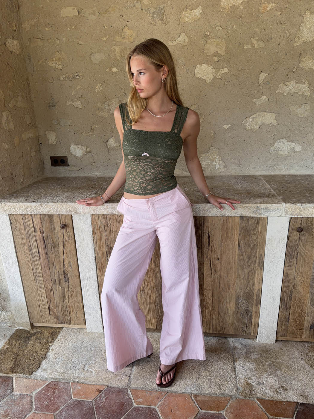 Vitella pants with stripes - Light pink 12 Vitella pants with stripes - Light pink