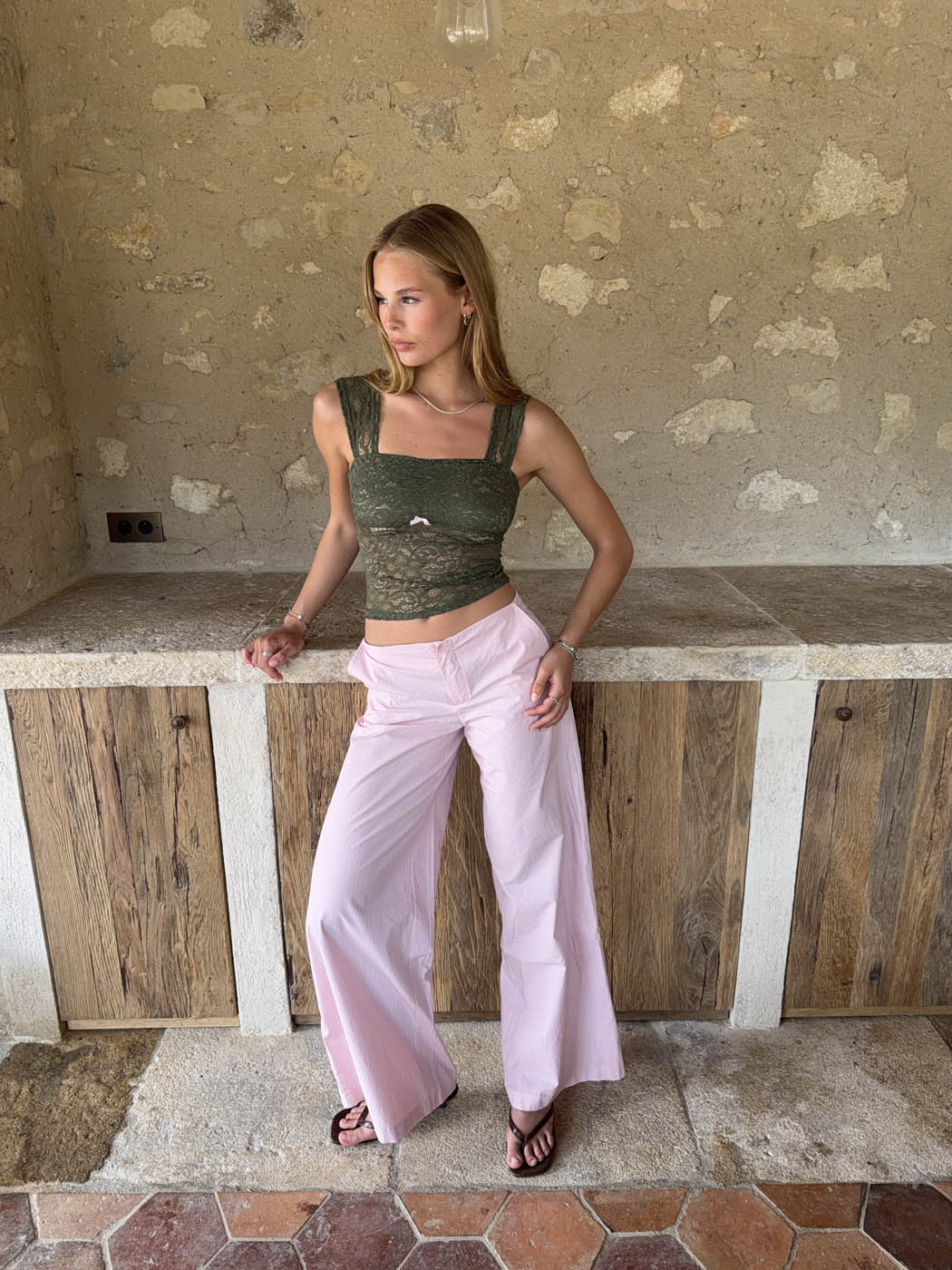 Vitella pants with stripes - Light pink 14 Vitella pants with stripes - Light pink