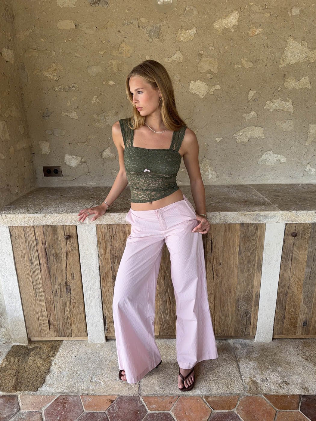 Vitella pants with stripes - Light pink 4 Vitella pants with stripes - Light pink