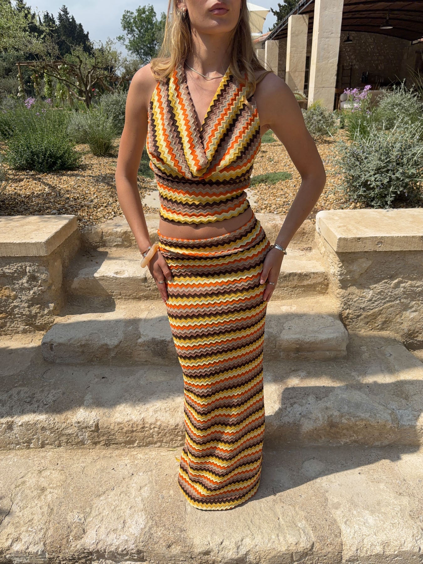 Sumara maxi skirt with pattern - Yellow/brown/orange 6 Sumara maxi skirt with pattern - Yellow/brown/orange