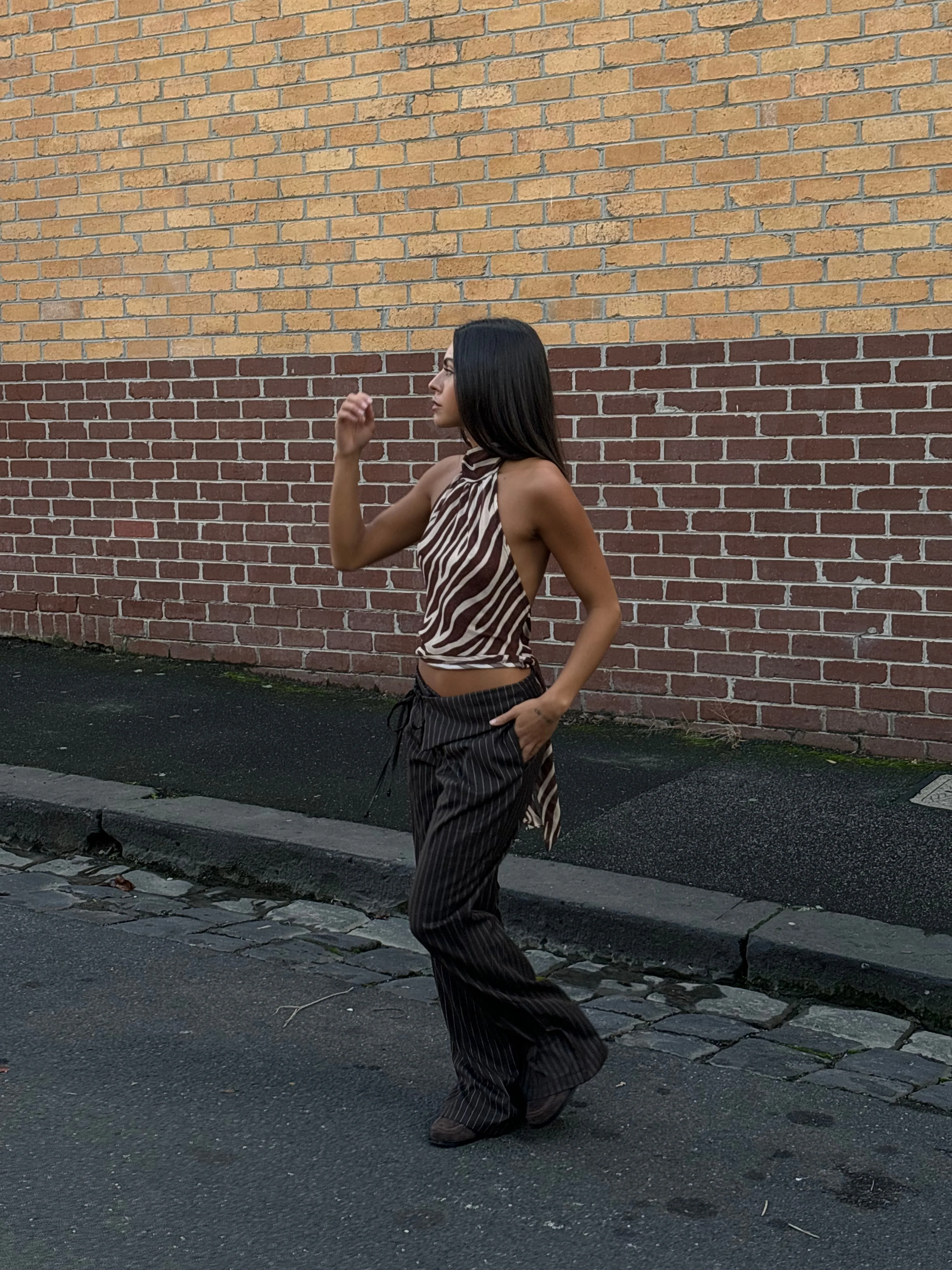 Zira top with animal print - Brown/beige 9 Zira top with animal print - Brown/beige