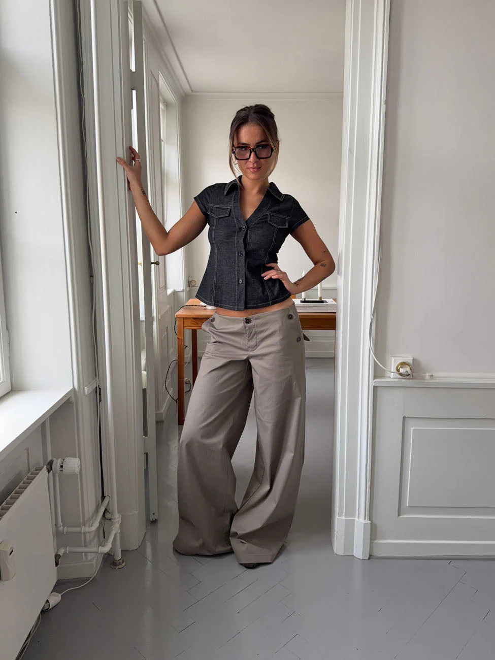 Maxim pants with buttons - Taupe 4 Maxim pants with buttons - Taupe