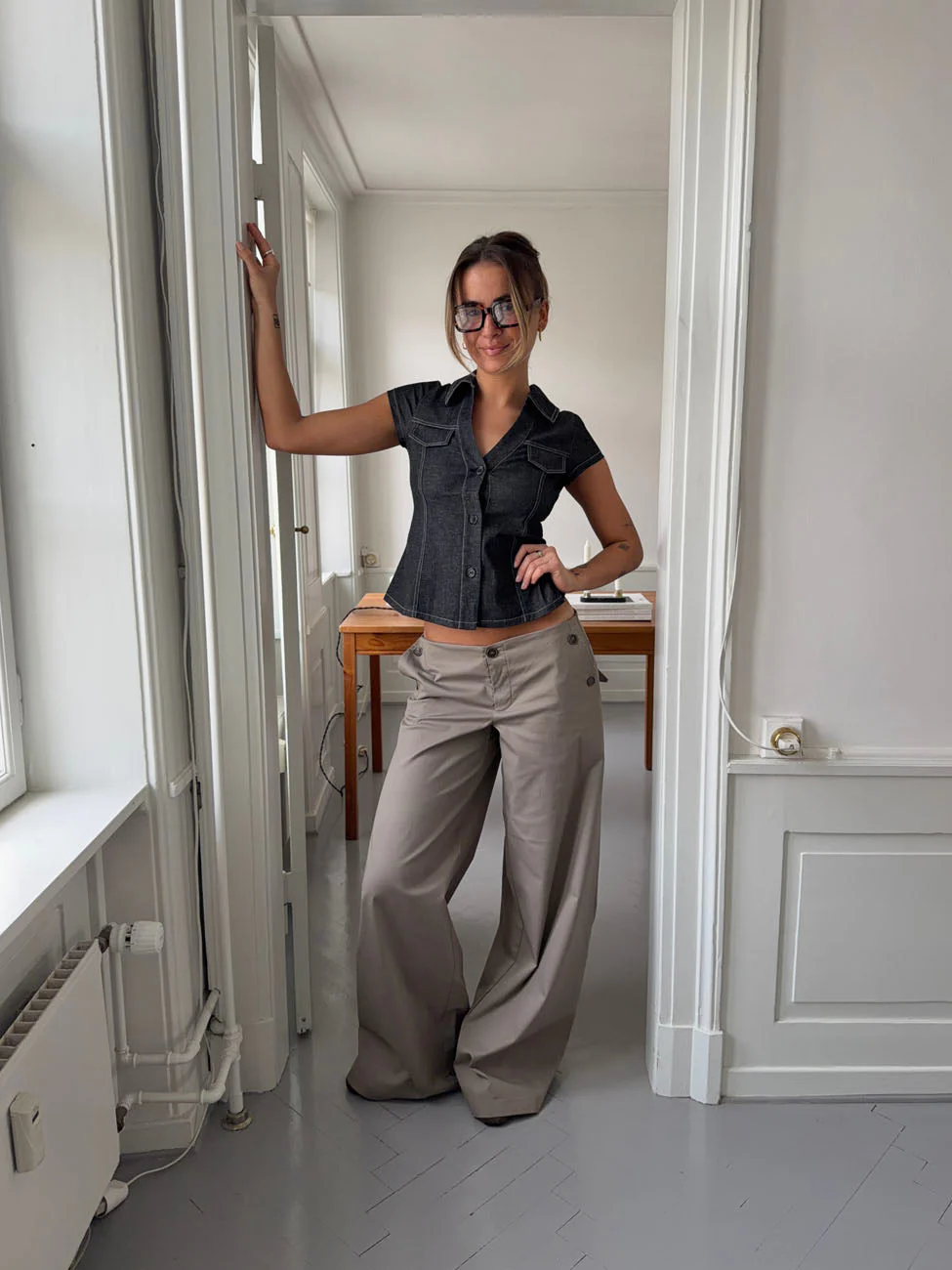 Maxim pants with buttons - Taupe 8 Maxim pants with buttons - Taupe