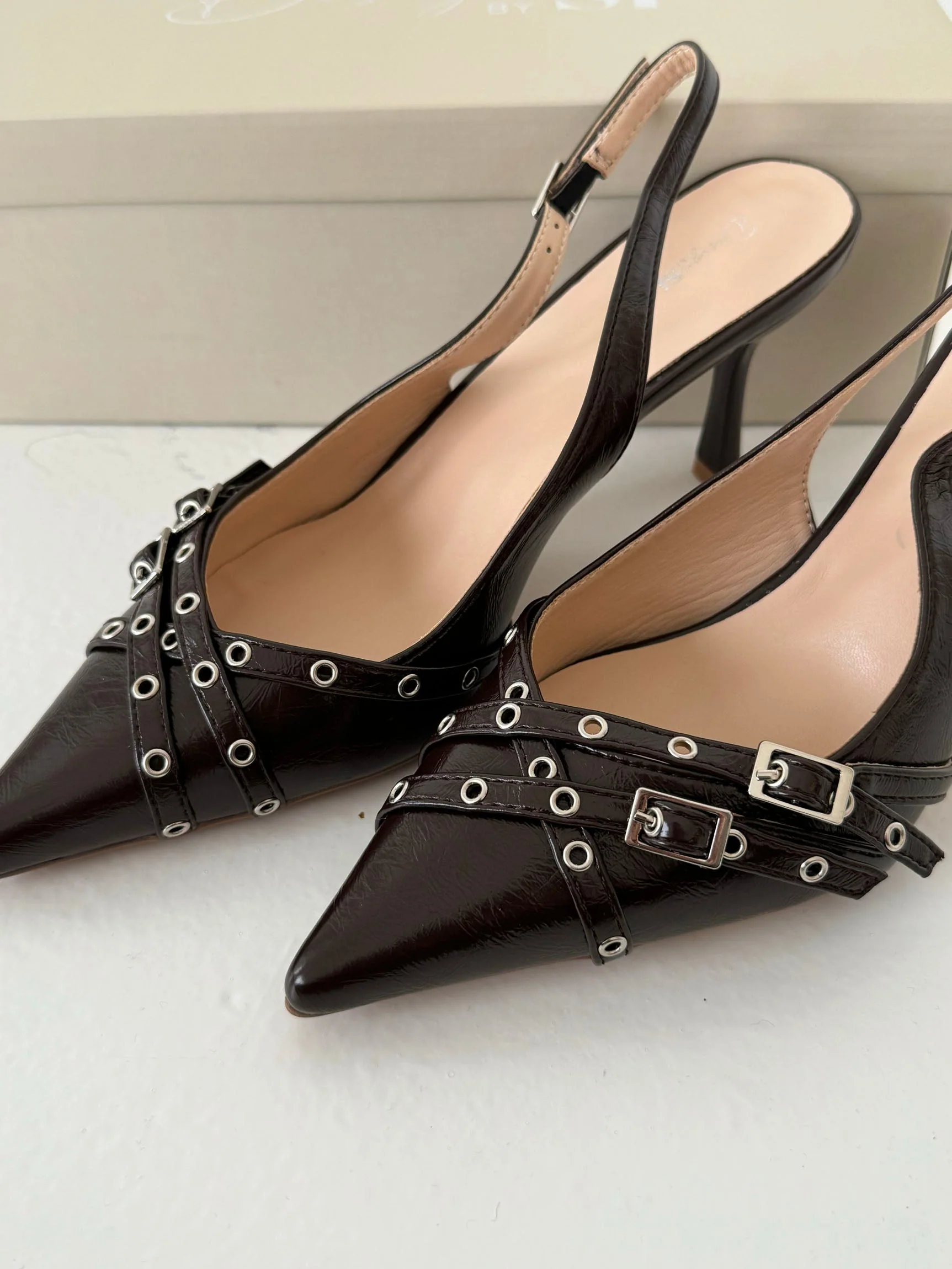 Kandy slingback heels - Brown 4 Kandy slingback heels - Brown