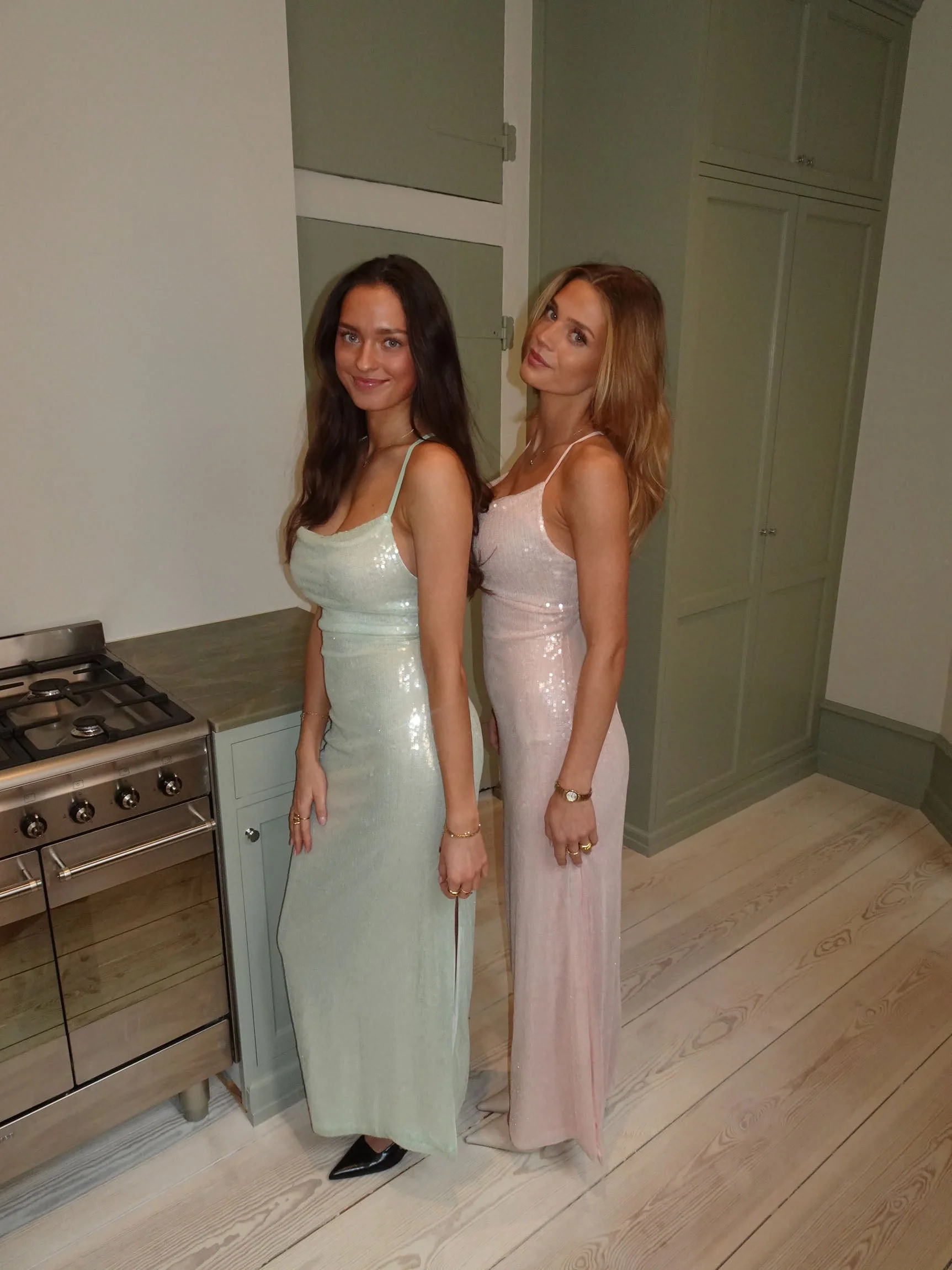Jullie dress with sequins - Sage green 14 Jullie dress with sequins - Sage green
