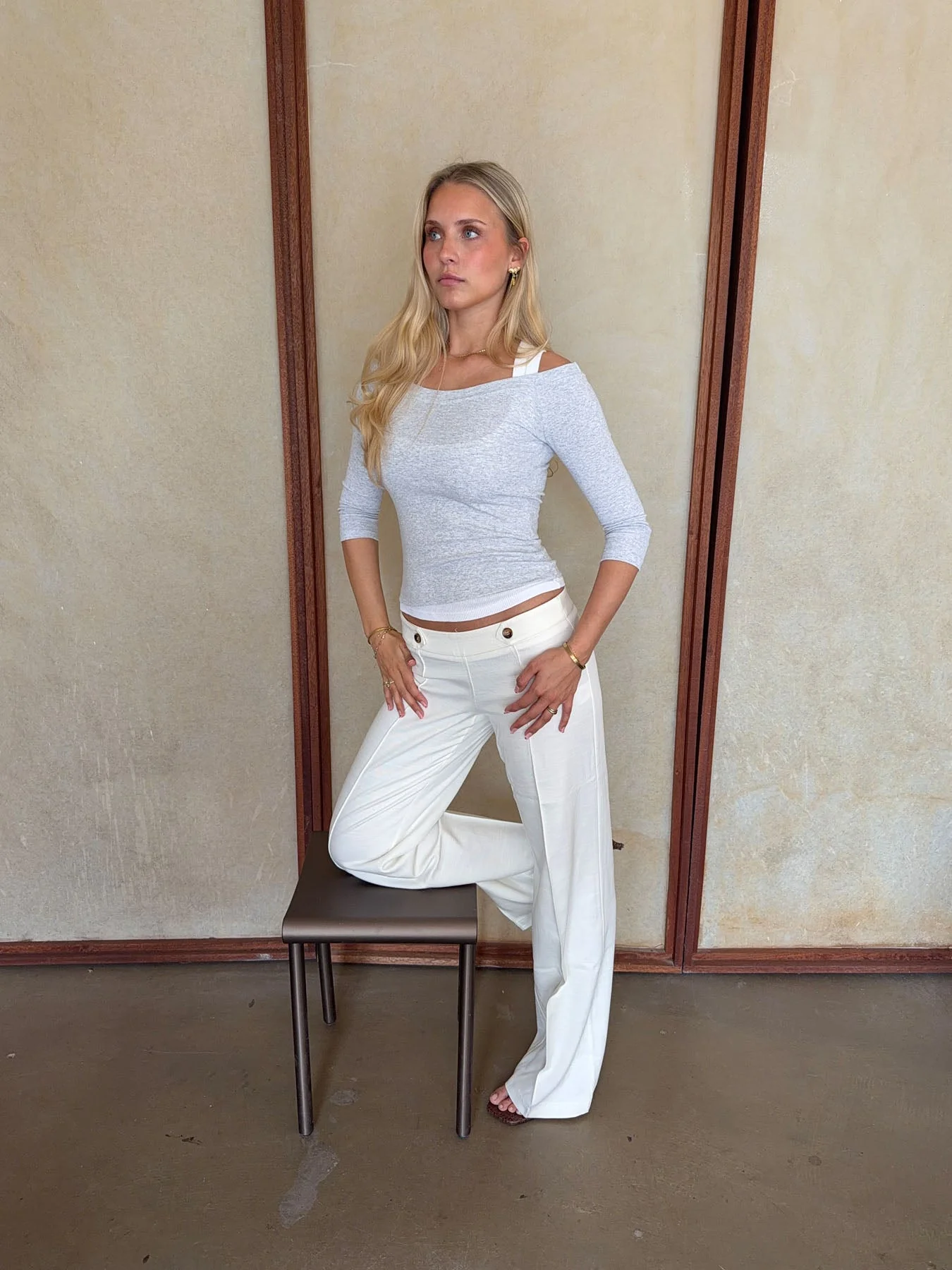 Jutana pants with buttons - White 4 Jutana pants with buttons - White