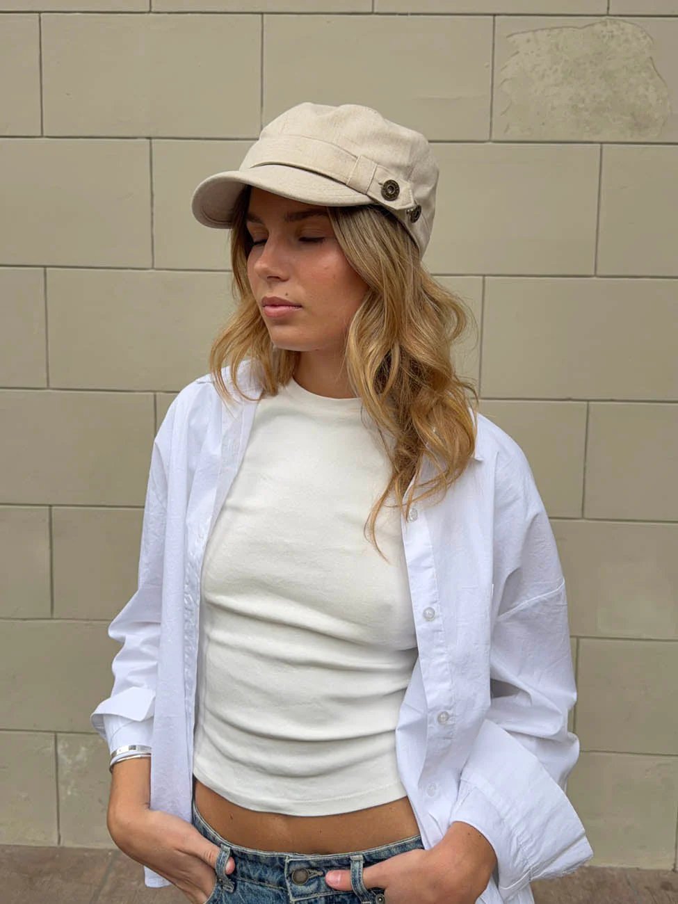Kammi cap with details - Light beige 4 Kammi cap with details - Light beige