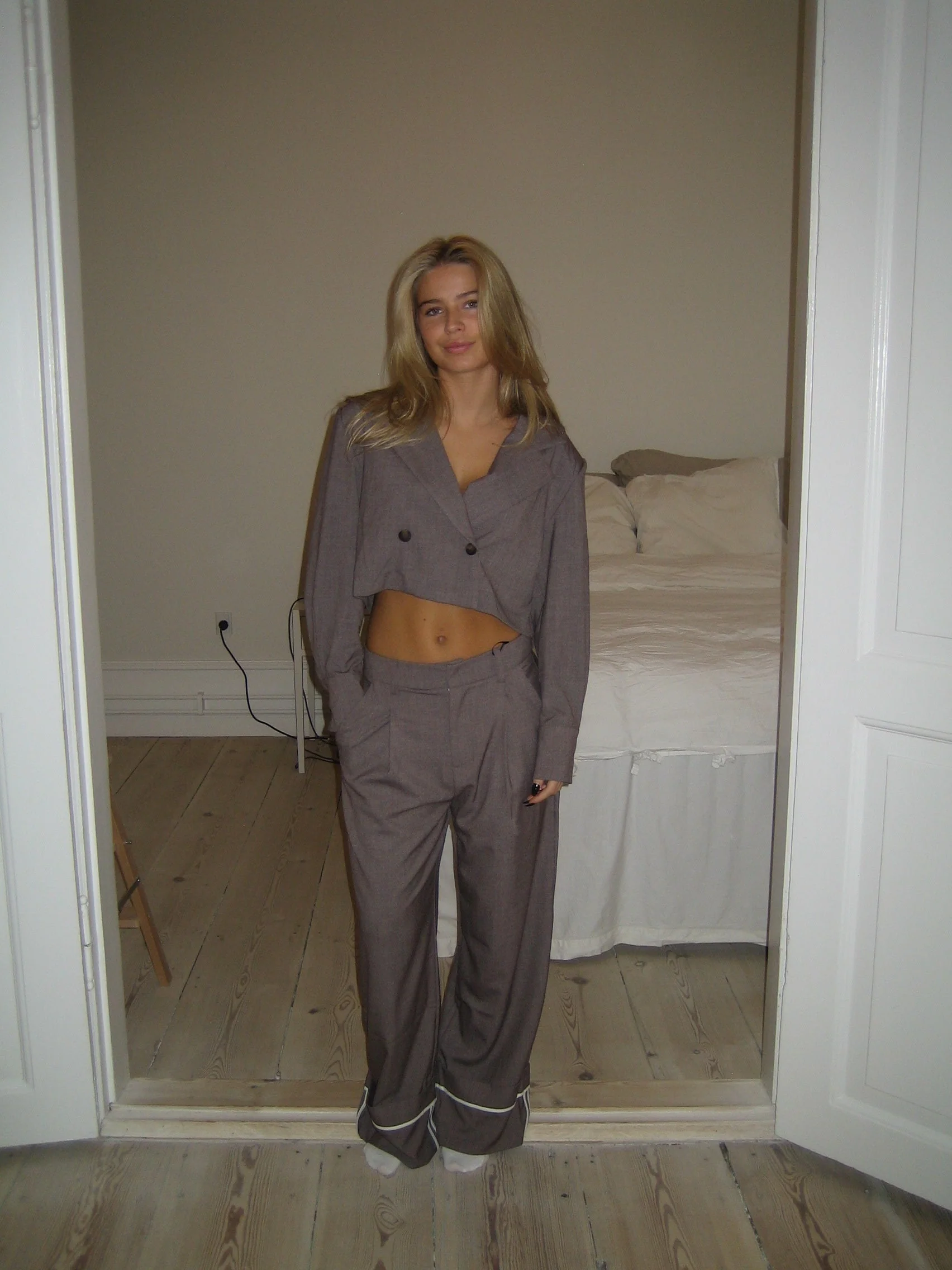 Katrine cropped blazer - Brown melange 5 Katrine cropped blazer - Brown melange