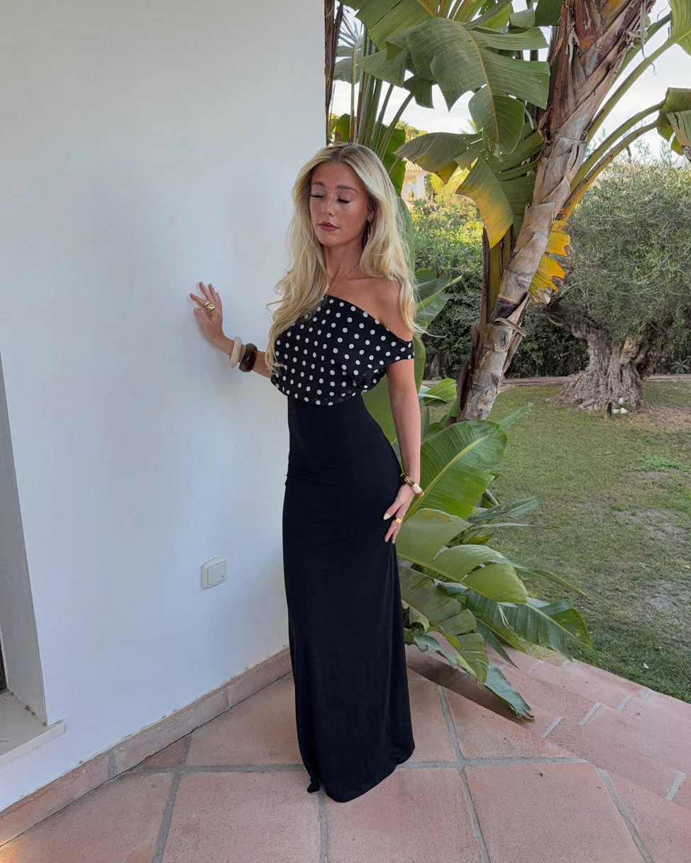 Kimmaya dress with polka dots - Black