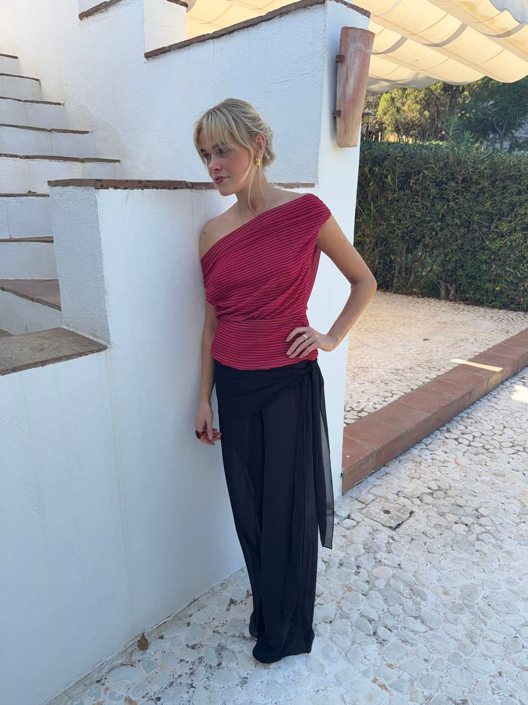 Lily top with stripes – Red/bordeaux 10 Lily top with stripes – Red/bordeaux