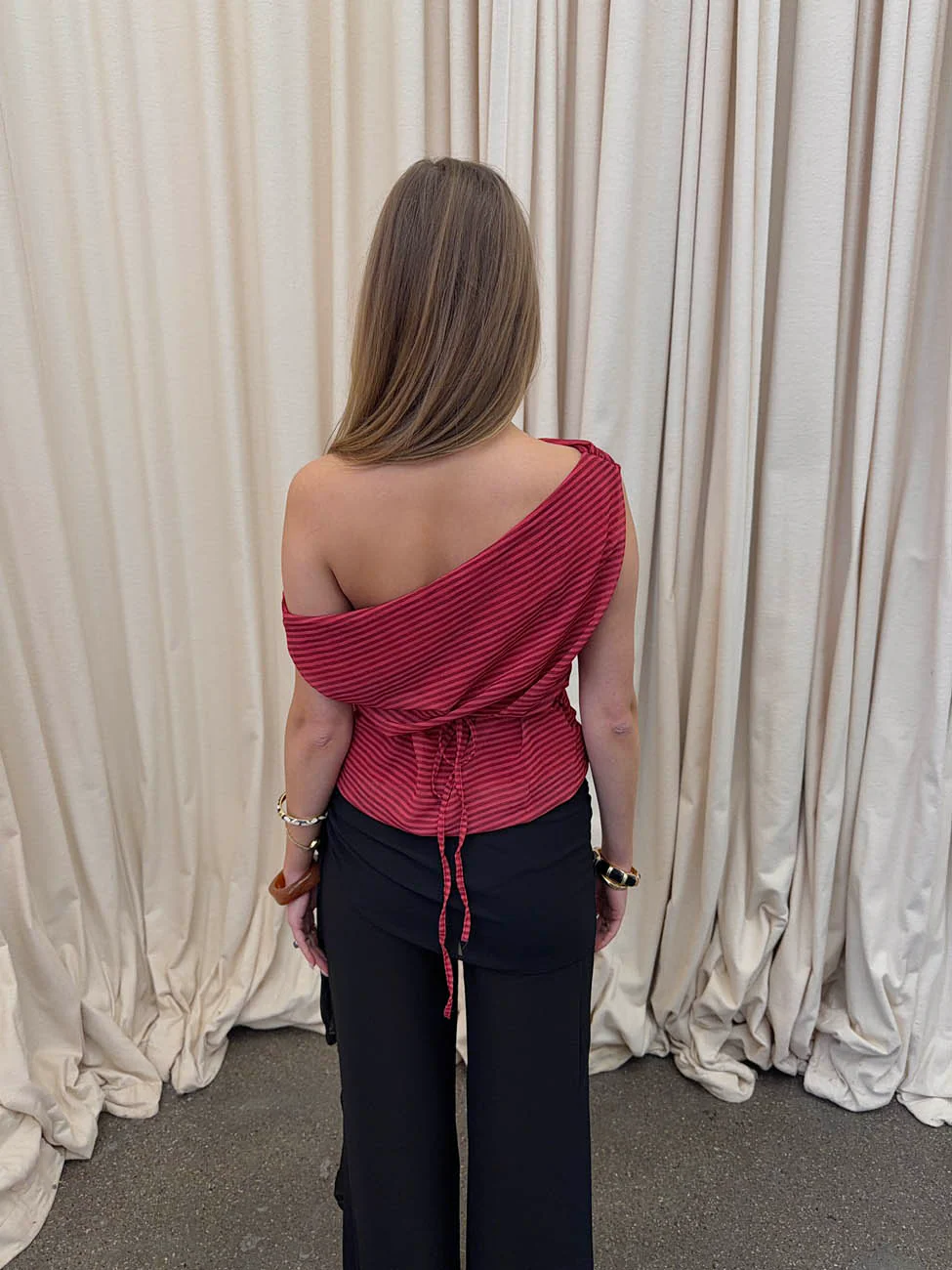Lily top with stripes – Red/bordeaux 13 Lily top with stripes – Red/bordeaux