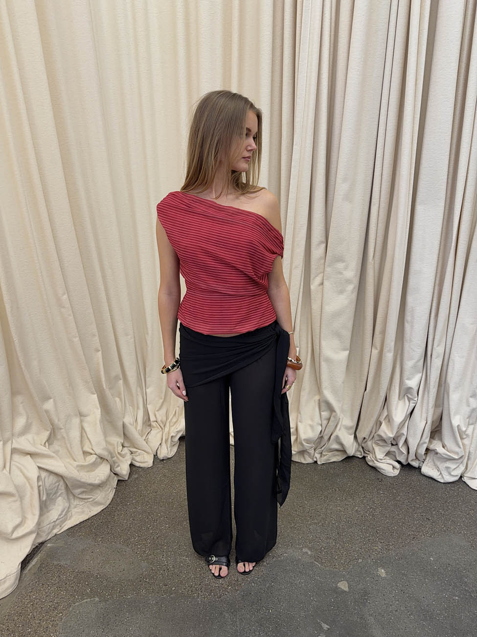 Lily top with stripes – Red/bordeaux 8 Lily top with stripes – Red/bordeaux
