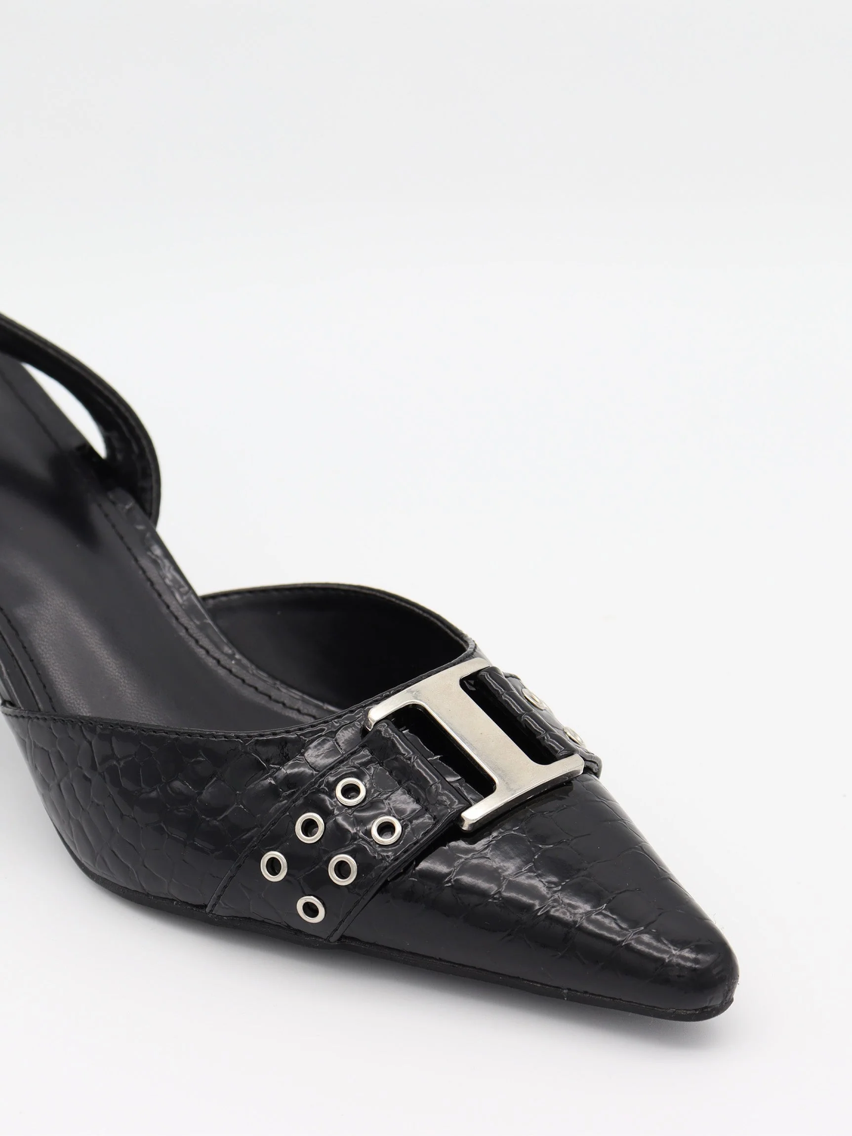 Nida slingback heels with buckle - Black 4 Nida slingback heels with buckle - Black