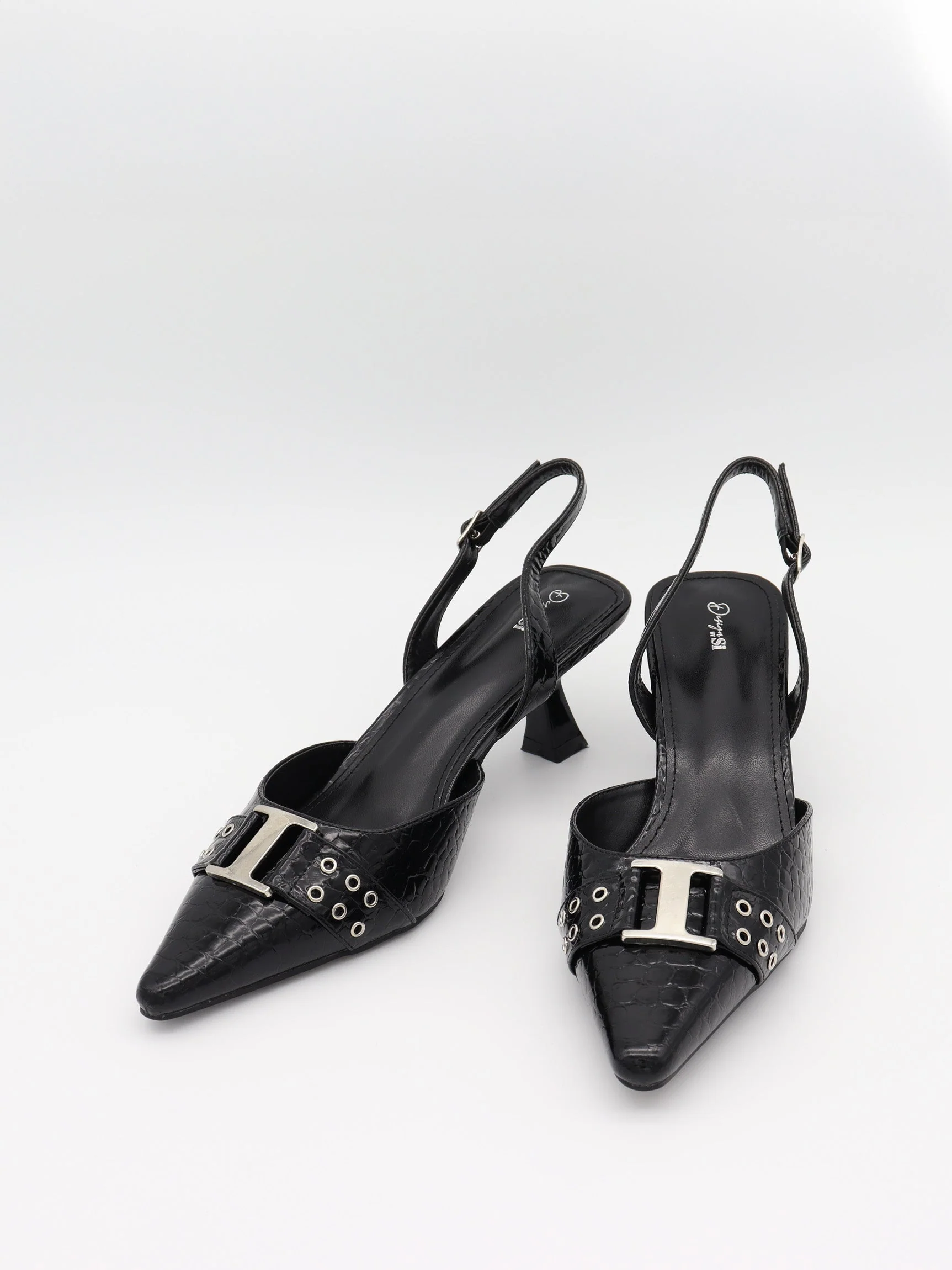 Nida slingback heels with buckle - Black 5 Nida slingback heels with buckle - Black
