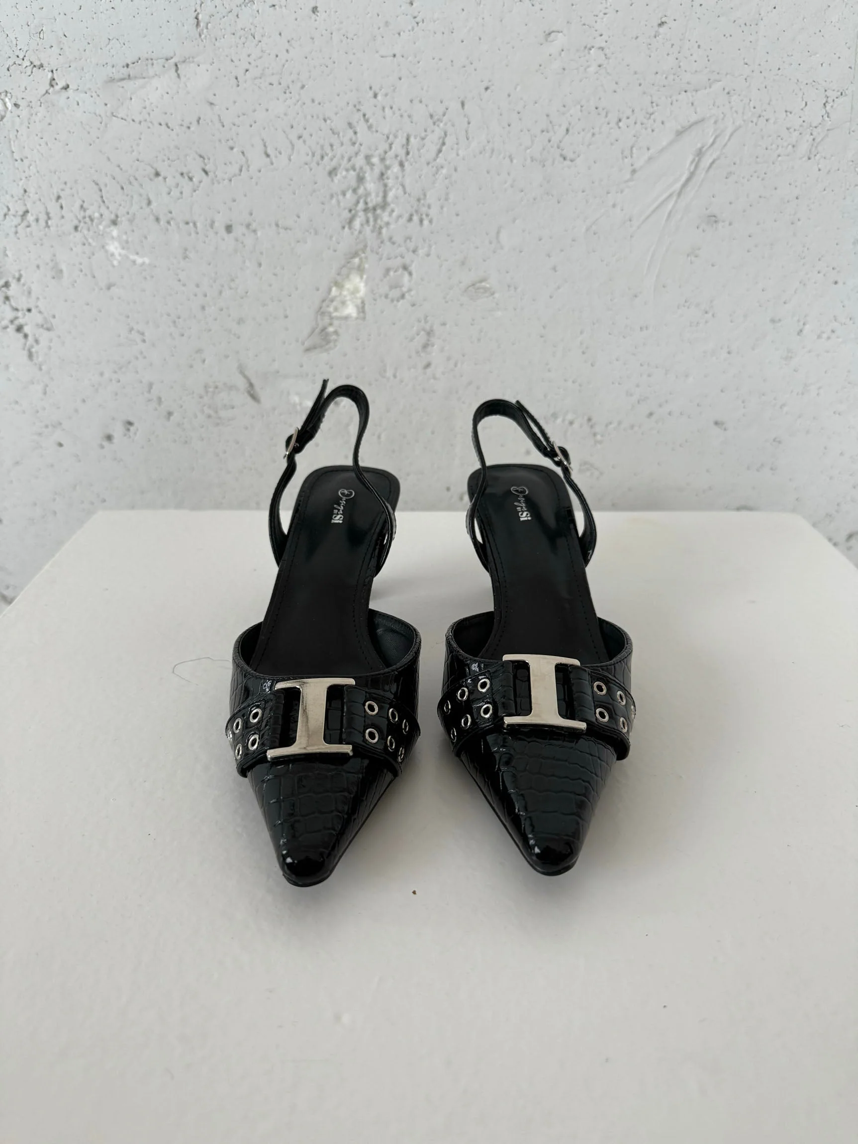 Nida slingback heels with buckle - Black 6 Nida slingback heels with buckle - Black