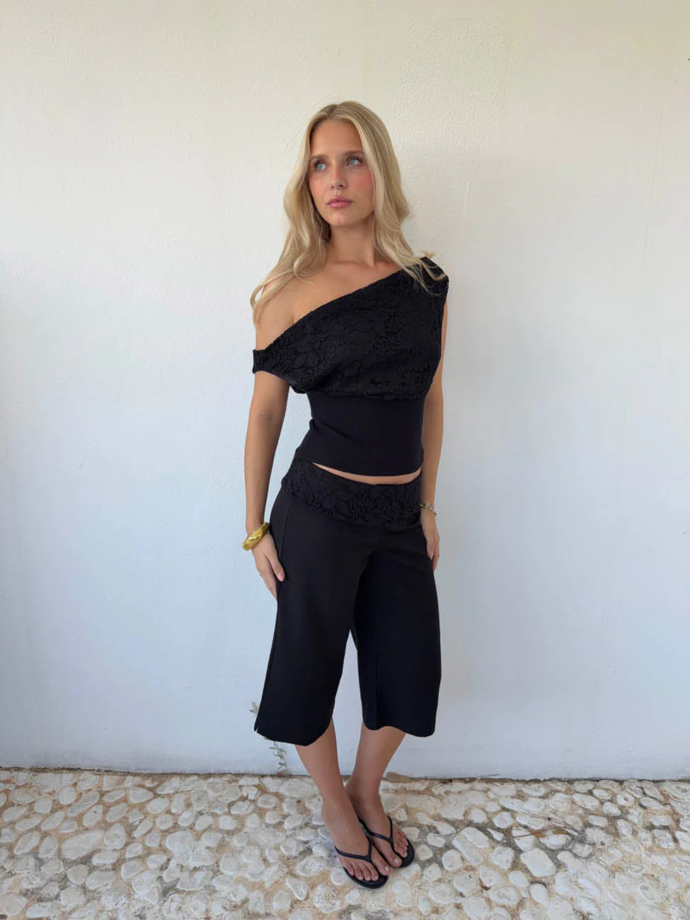 Kimmie top in lace - Black