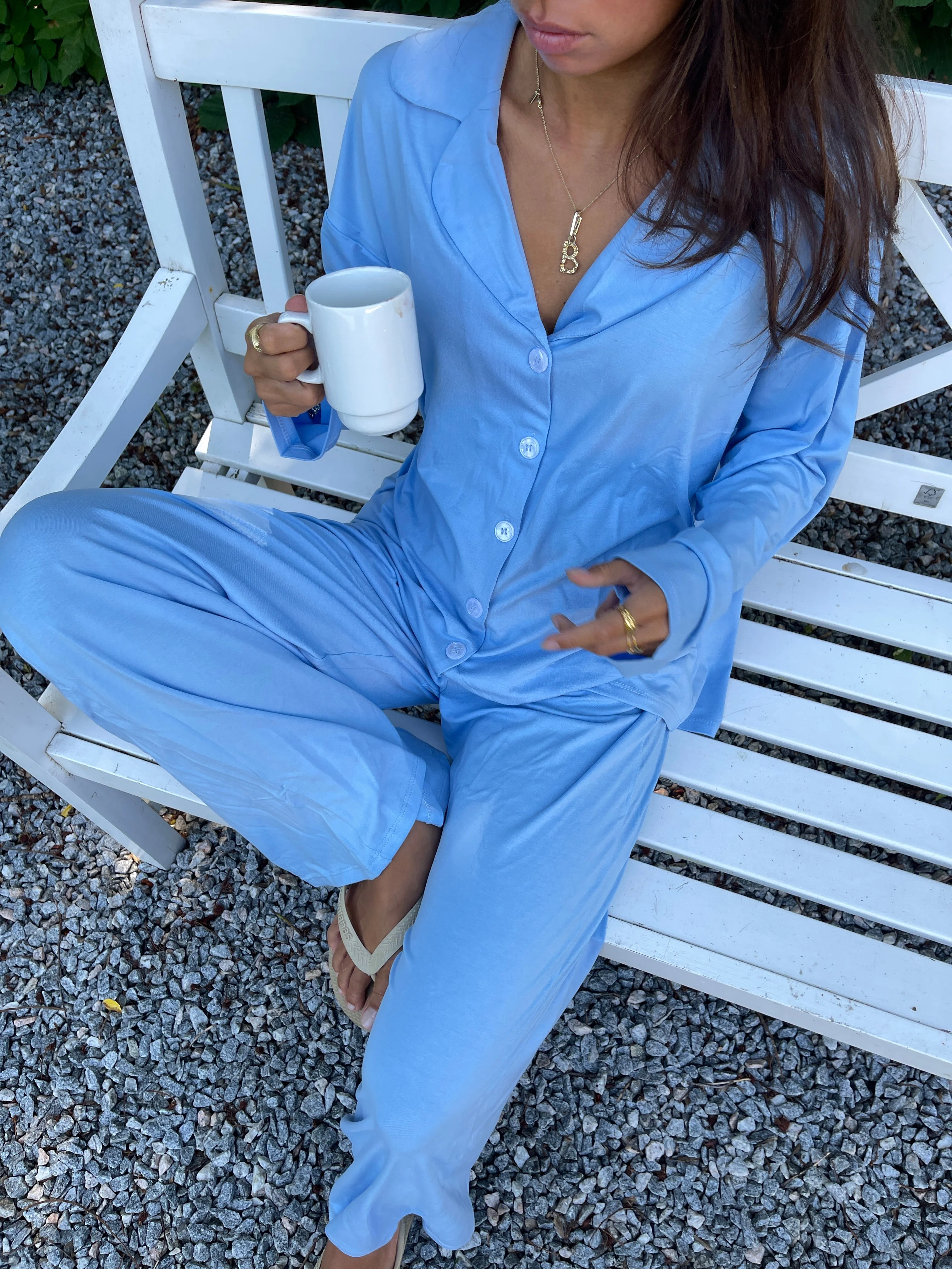 Laura pyjamas shirt - Light blue 4 Laura pyjamas shirt - Light blue