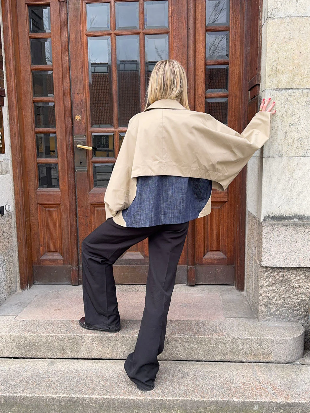 Lenaya jacket with denim back - Beige 10 Lenaya jacket with denim back - Beige