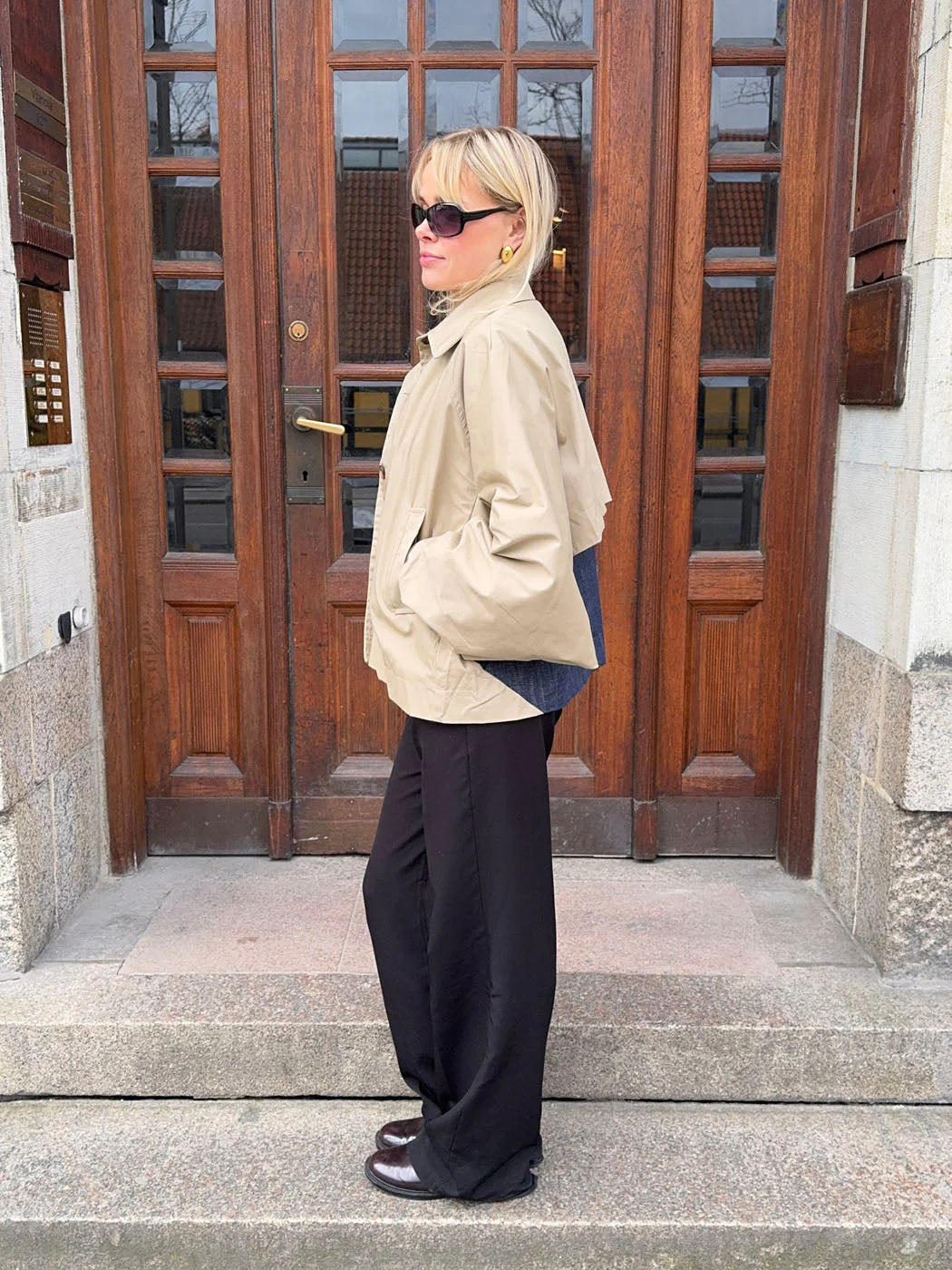 Lenaya jacket with denim back - Beige 11 Lenaya jacket with denim back - Beige