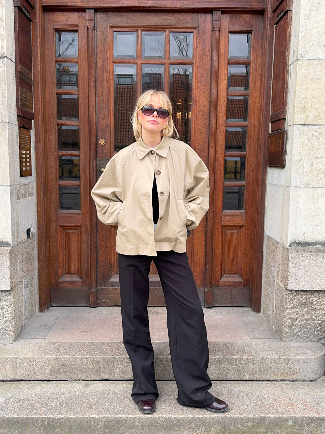 Lenaya jacket with denim back - Beige 12 Lenaya jacket with denim back - Beige
