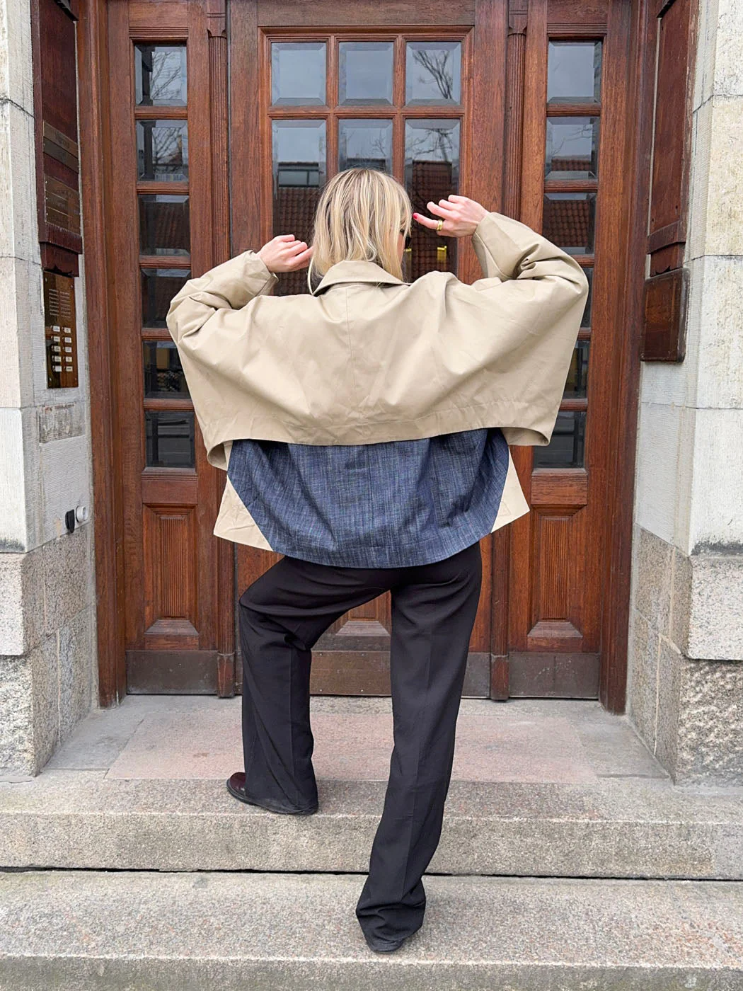 Lenaya jacket with denim back - Beige 13 Lenaya jacket with denim back - Beige