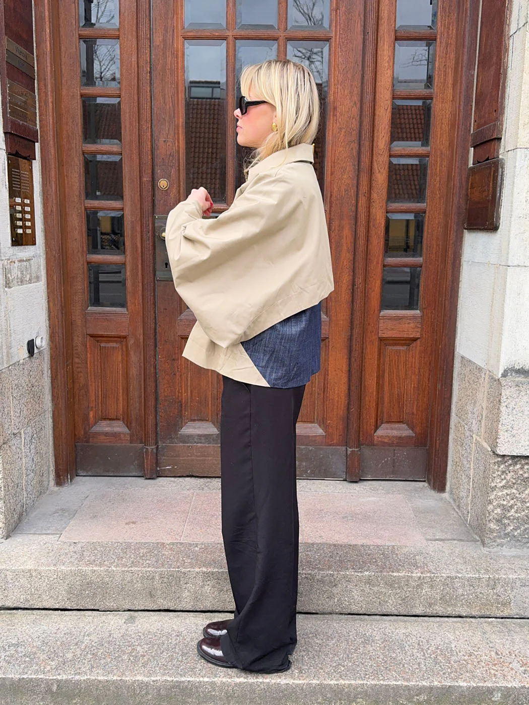 Lenaya jacket with denim back - Beige 6 Lenaya jacket with denim back - Beige