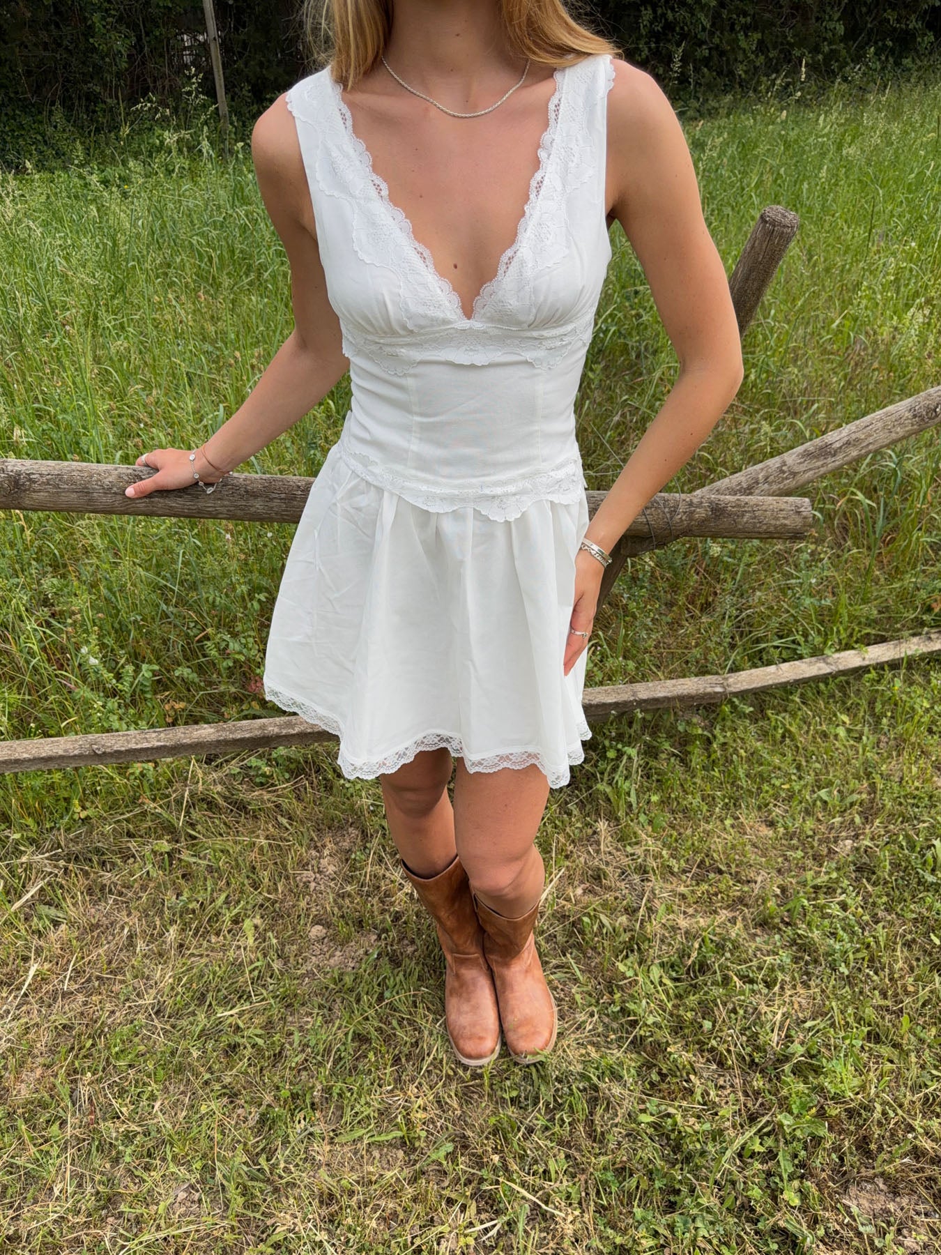 Linoa mini dress with lace - White 10 Linoa mini dress with lace - White