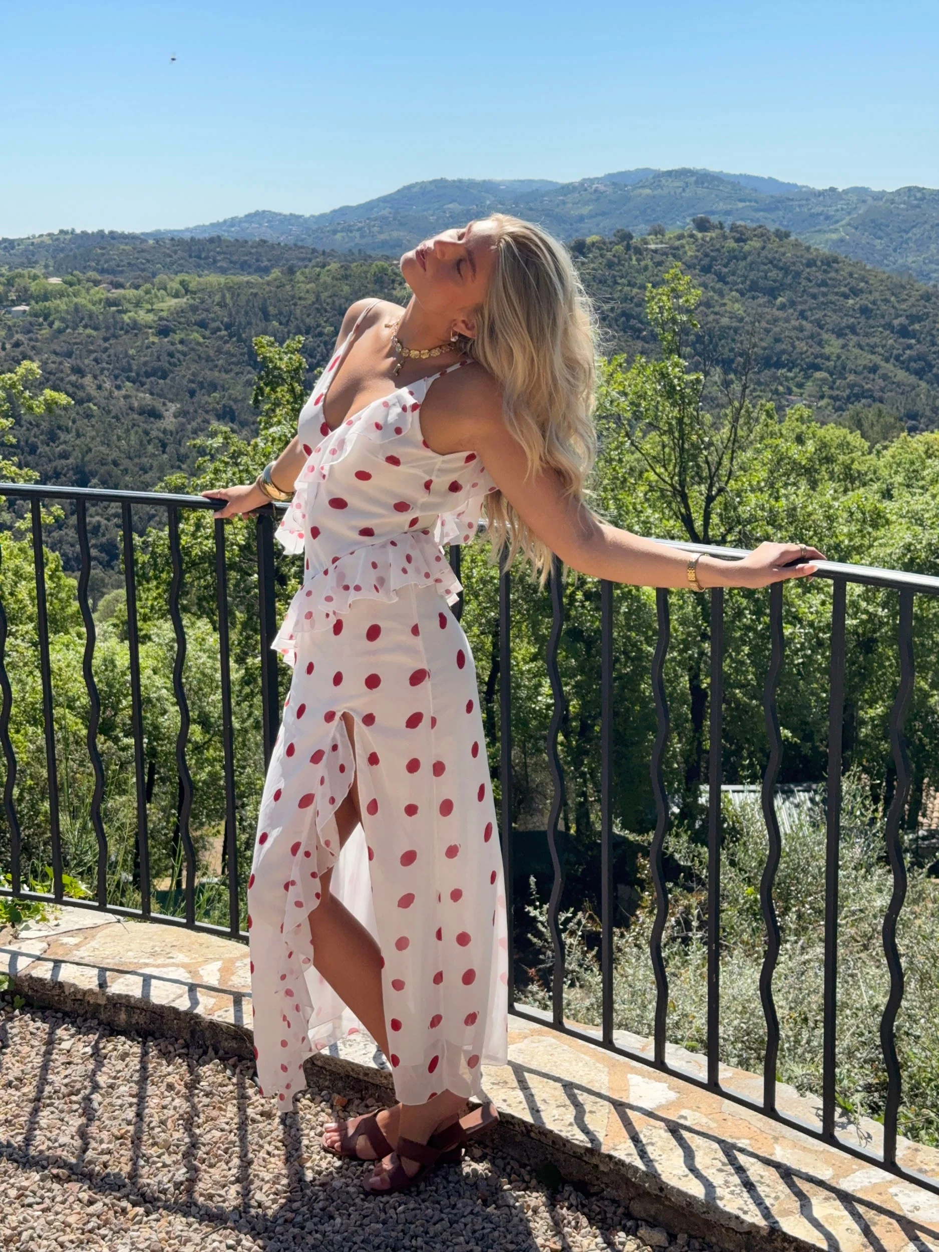 Lolana dress with polka dots – White/red 3 Lolana dress with polka dots – White/red