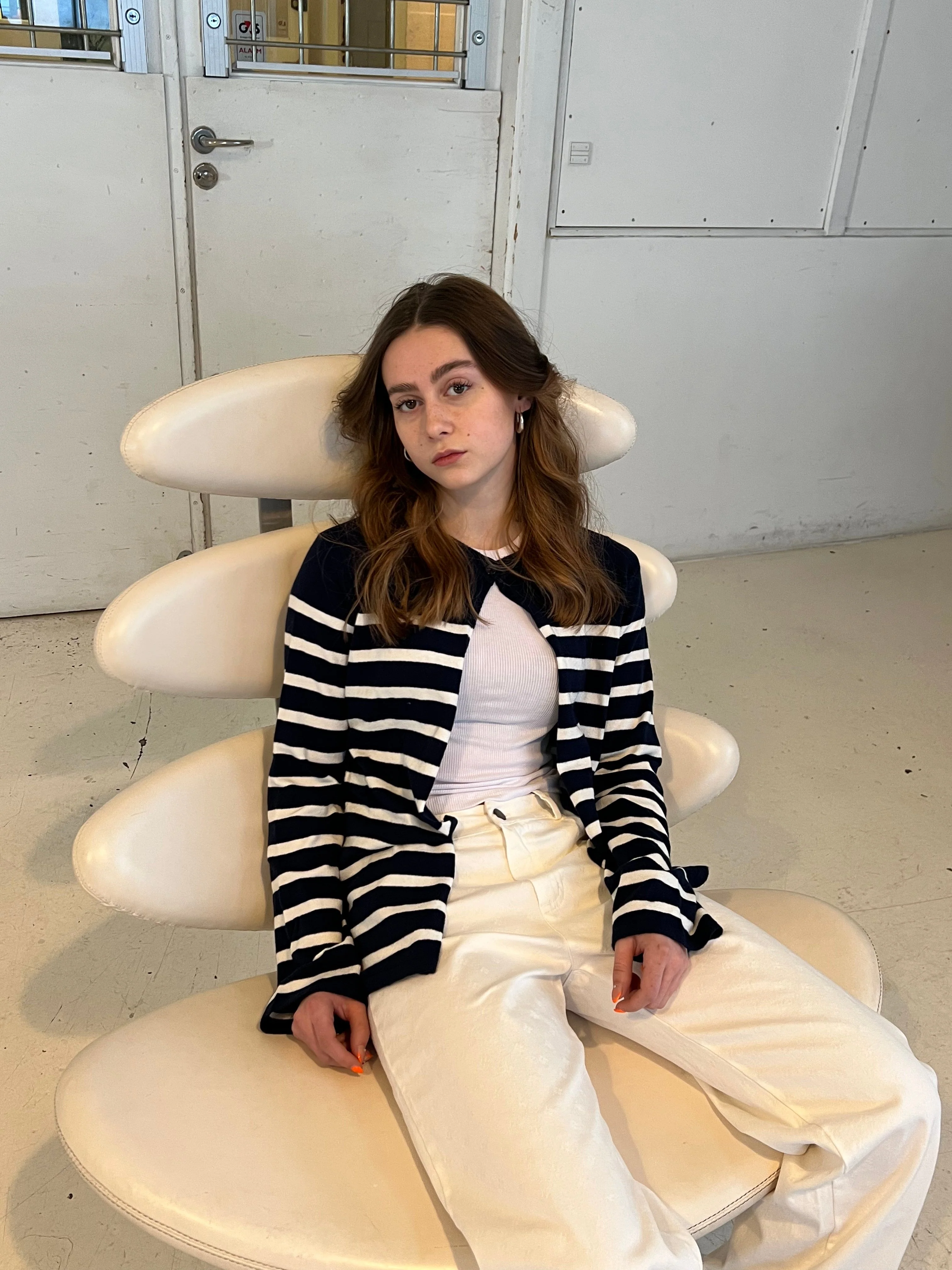 Xenia cardigan with stripes - Navy/white 4 Xenia cardigan with stripes - Navy/white