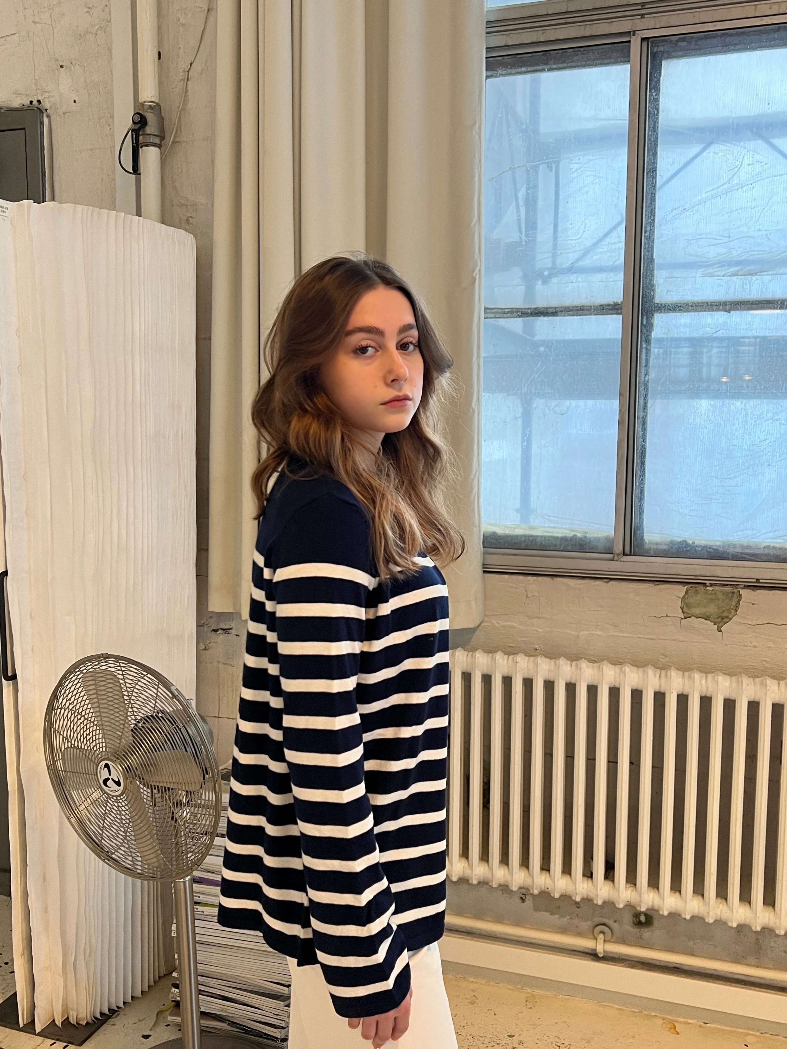 Xenia cardigan with stripes - Navy/white 7 Xenia cardigan with stripes - Navy/white