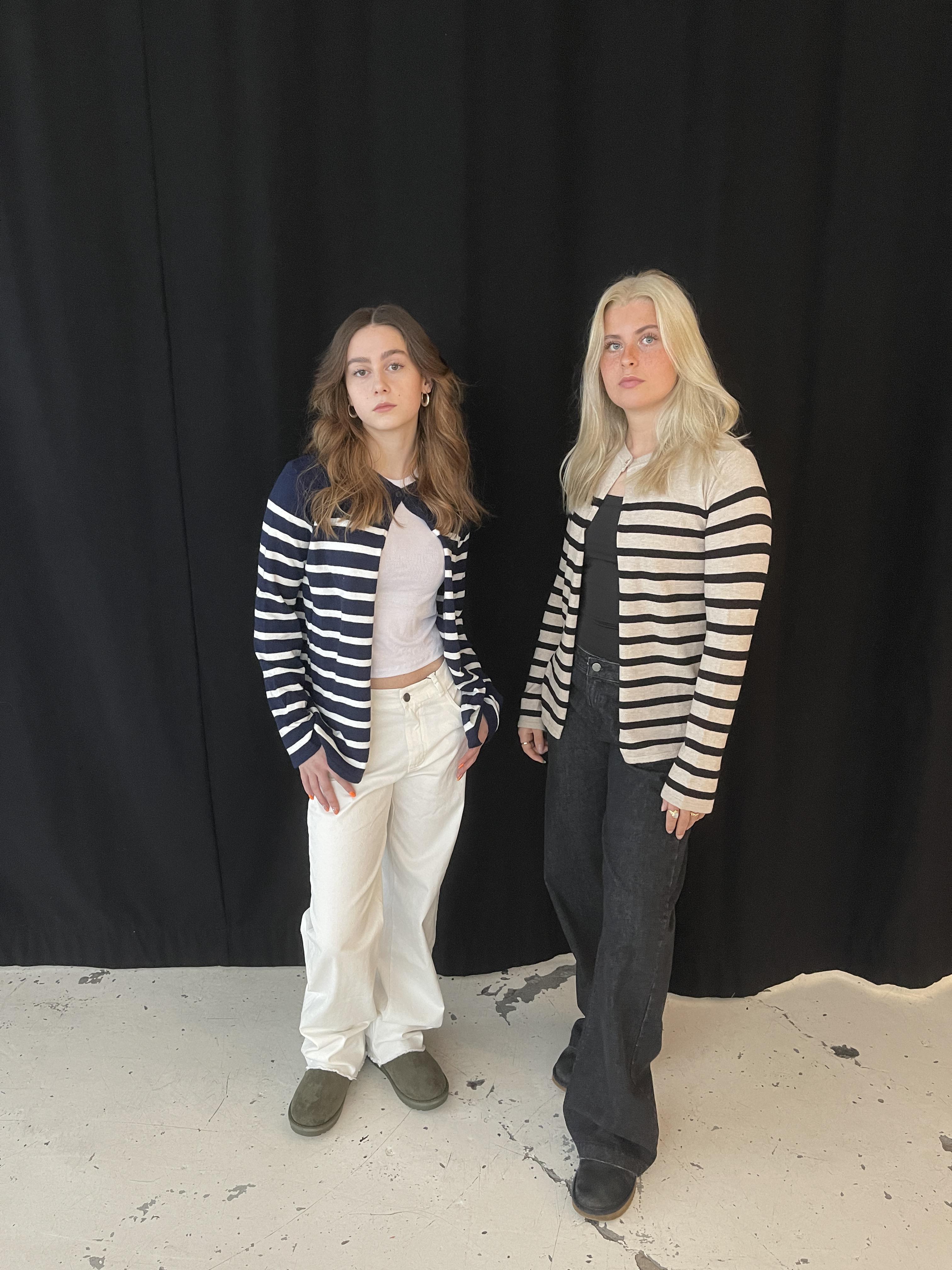 Xenia cardigan with stripes - Navy/white 8 Xenia cardigan with stripes - Navy/white
