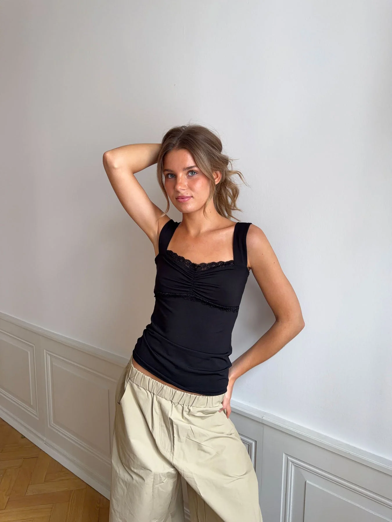 Mandaline top with lace detail - Black 10 Mandaline top with lace detail - Black