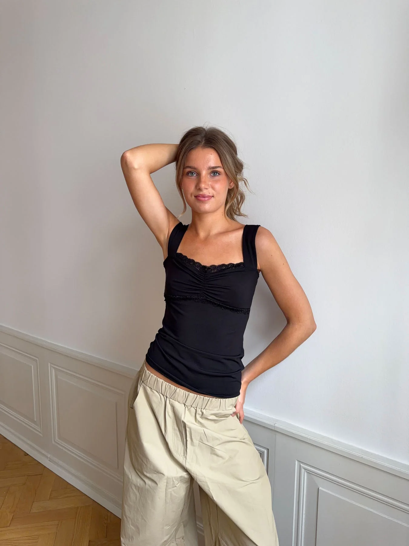 Mandaline top with lace detail - Black 6 Mandaline top with lace detail - Black