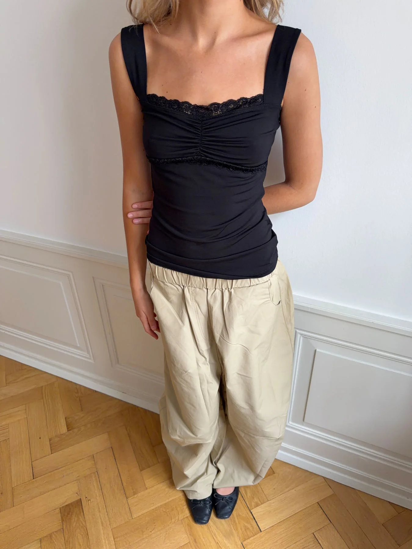 Mandaline top with lace detail - Black 9 Mandaline top with lace detail - Black