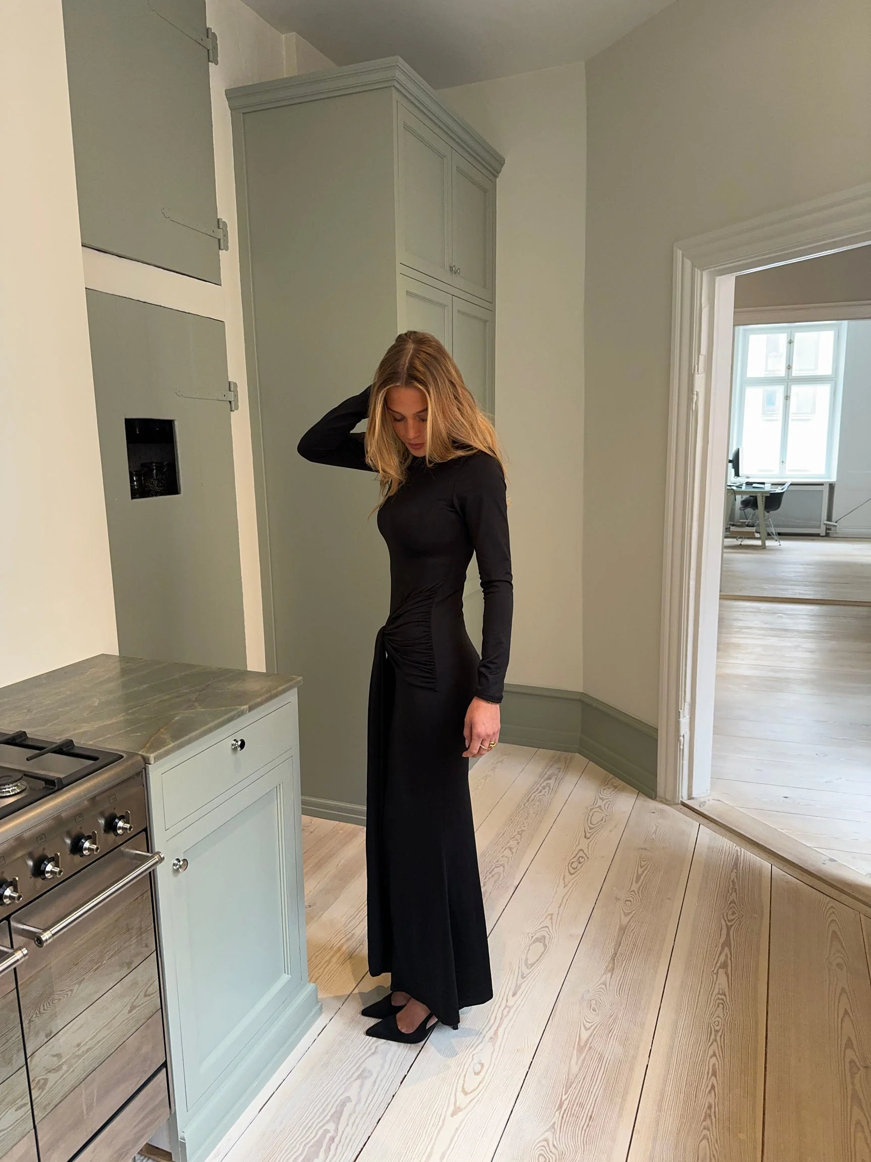 Silia maxi dress with ties - Black 5 Silia maxi dress with ties - Black