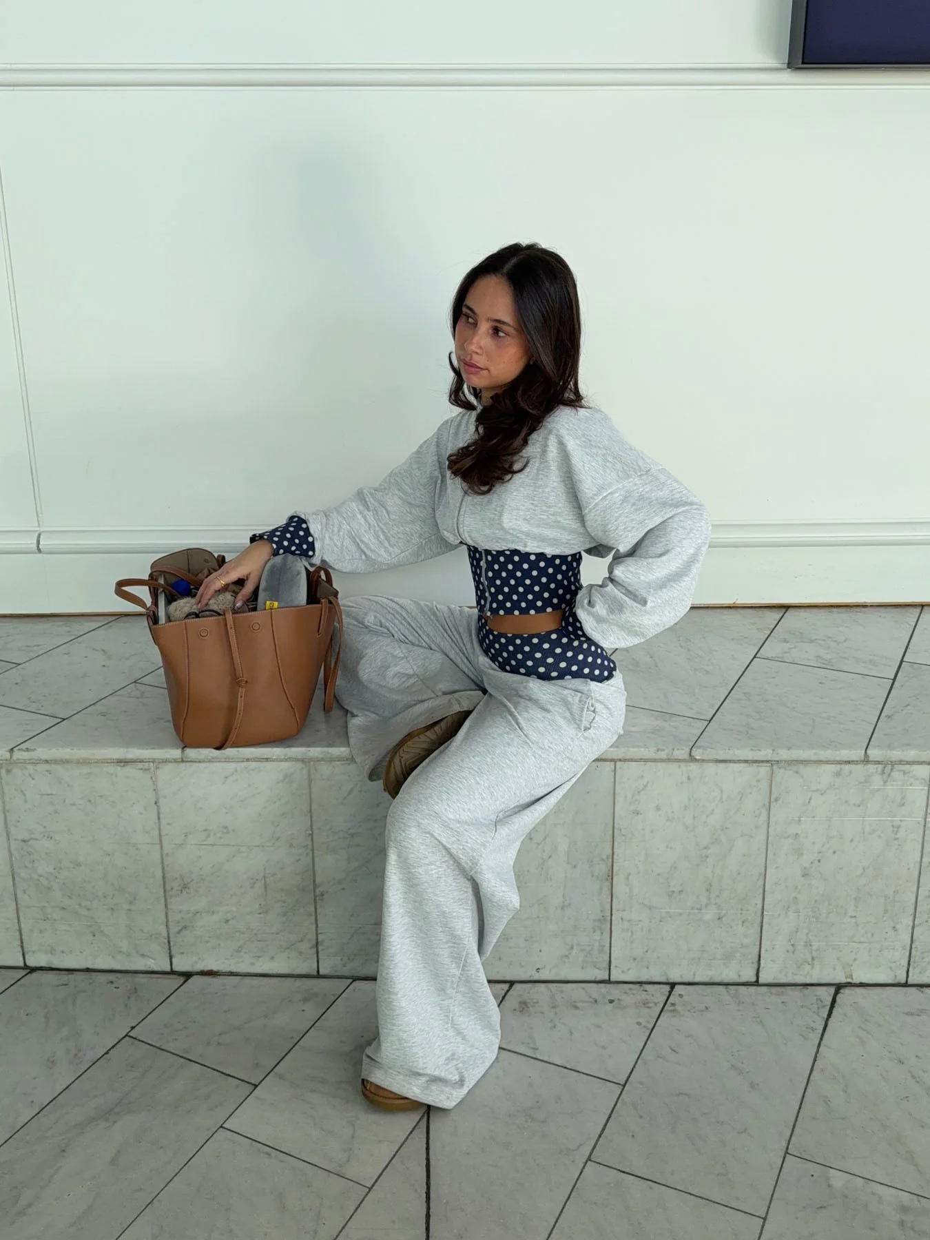 May hoodie with polka dots - Grey/navy/white 11 May hoodie with polka dots - Grey/navy/white