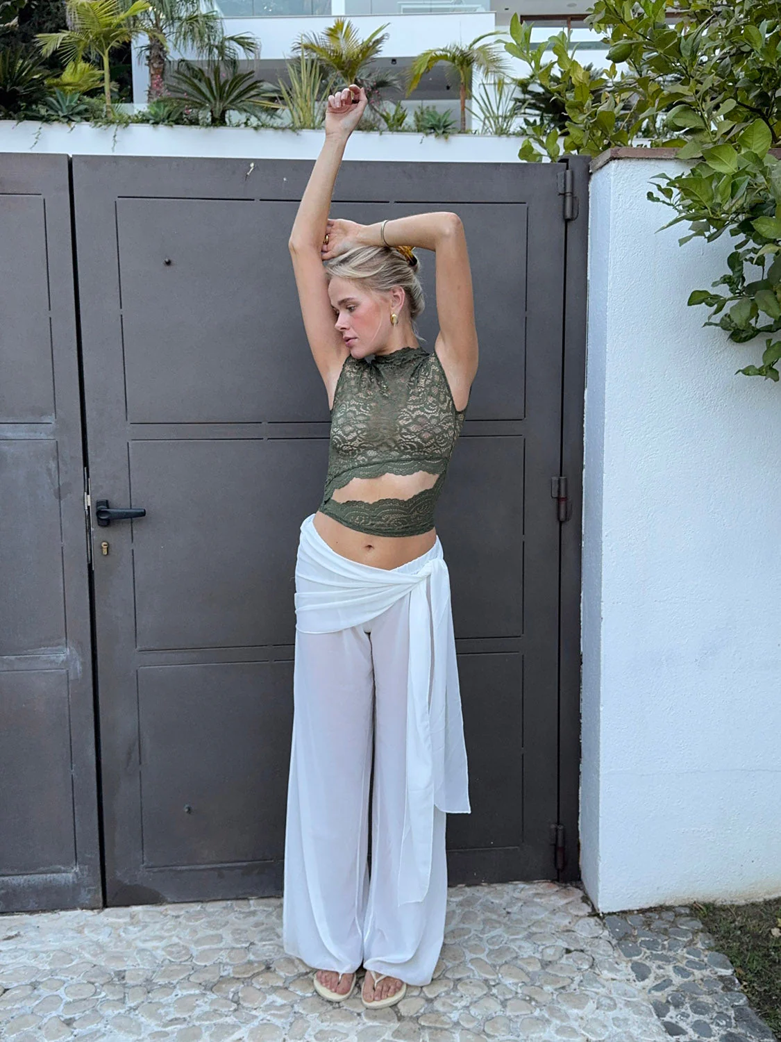 Marisole top in lace - Khaki 5 Marisole top in lace - Khaki