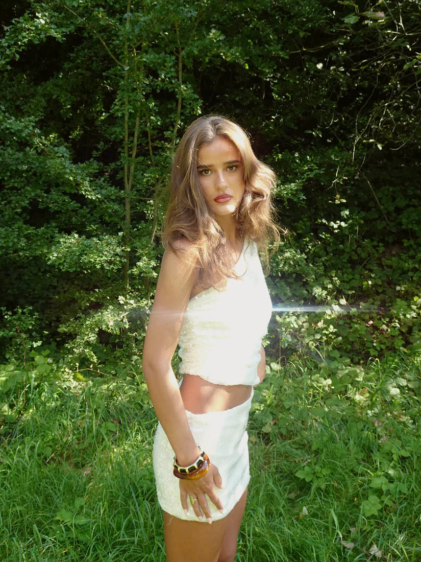 Melena mini dress with sequins – White 7 Melena mini dress with sequins – White