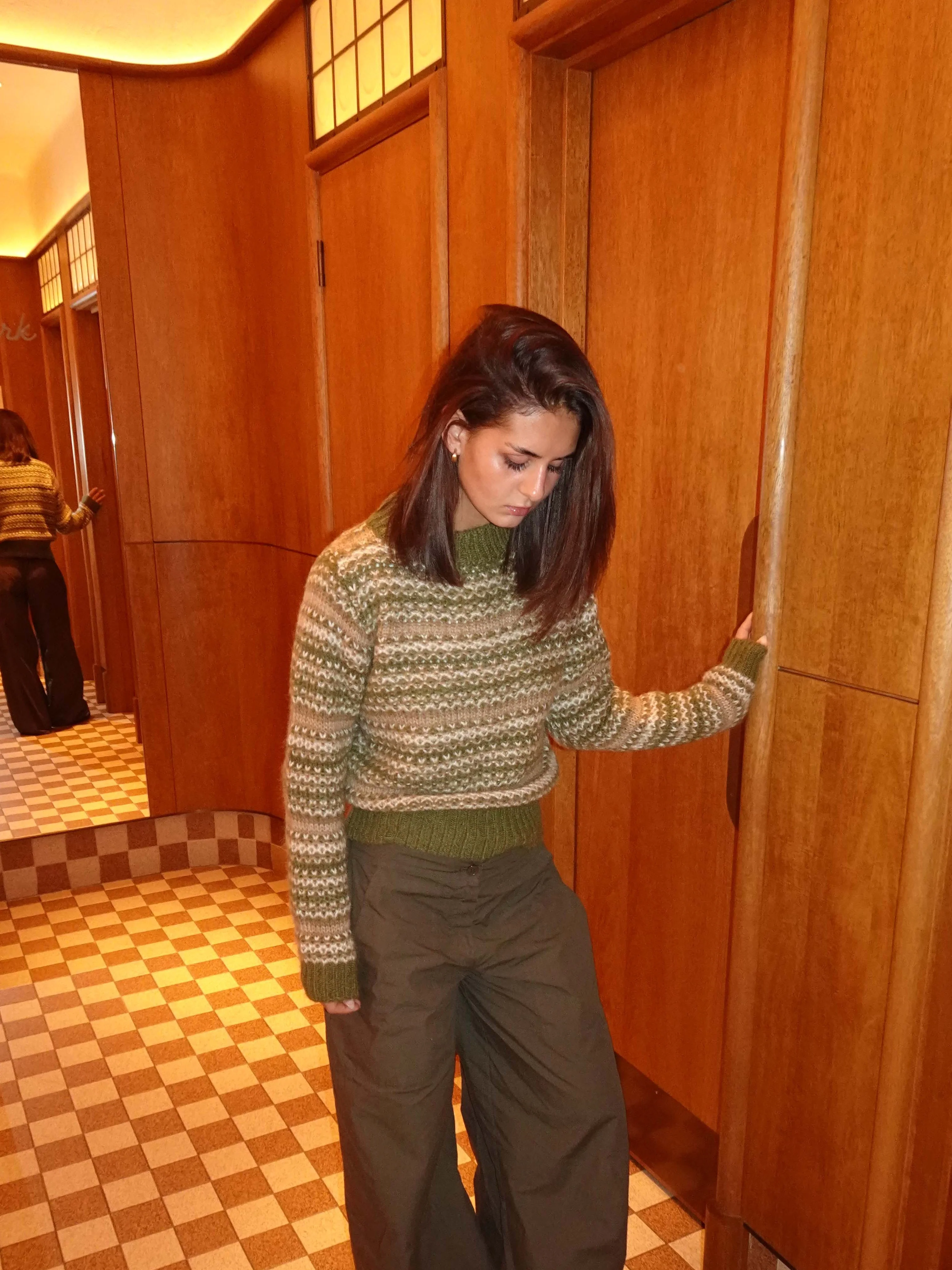 Melia knit blouse with stripes - Green/beige 3 Melia knit blouse with stripes - Green/beige