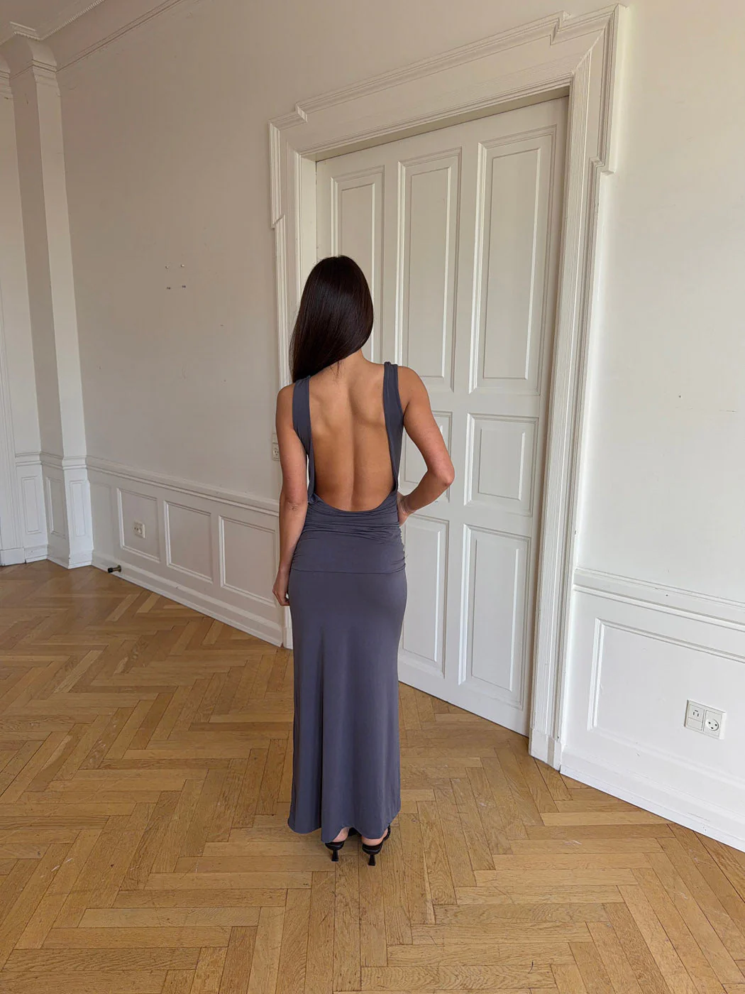 Mia dress with tie detail - Grey 9 Mia dress with tie detail - Grey