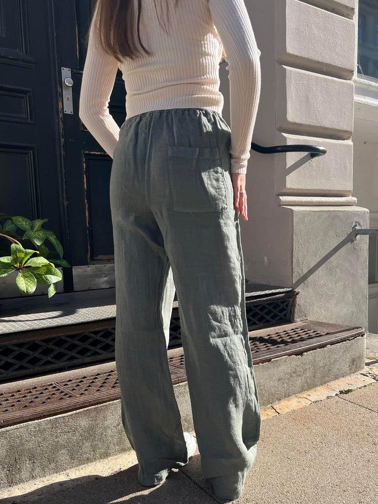 Signe linen pants - Khaki 4 Signe linen pants - Khaki